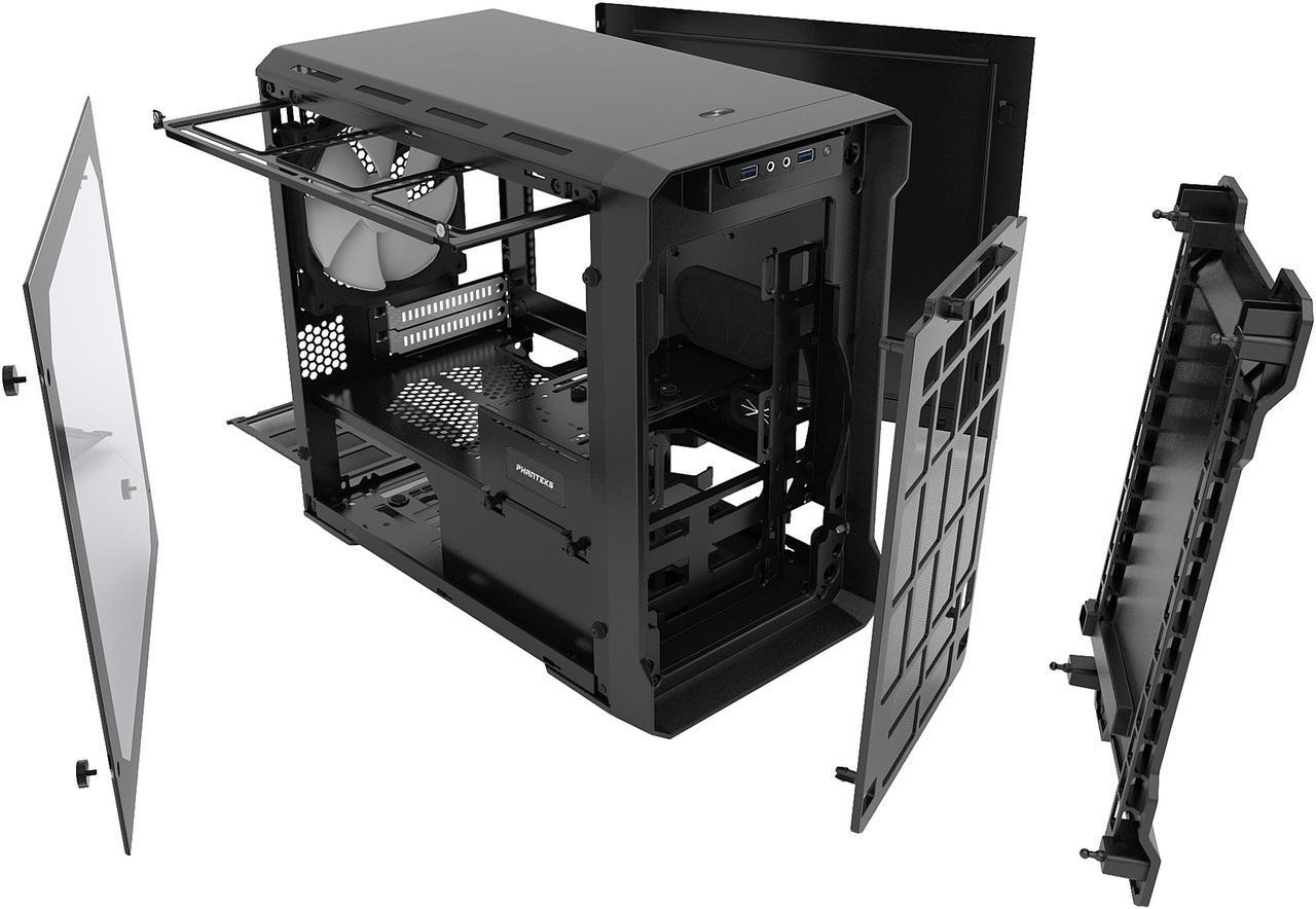 Alt view image 10 of 17 - Phanteks Enthoo Evolv ITX Tempered Glass PH-ES215PTG_BK Black Steel plates, Plastic, Steel chassis Mini-ITX Tower Computer Case
