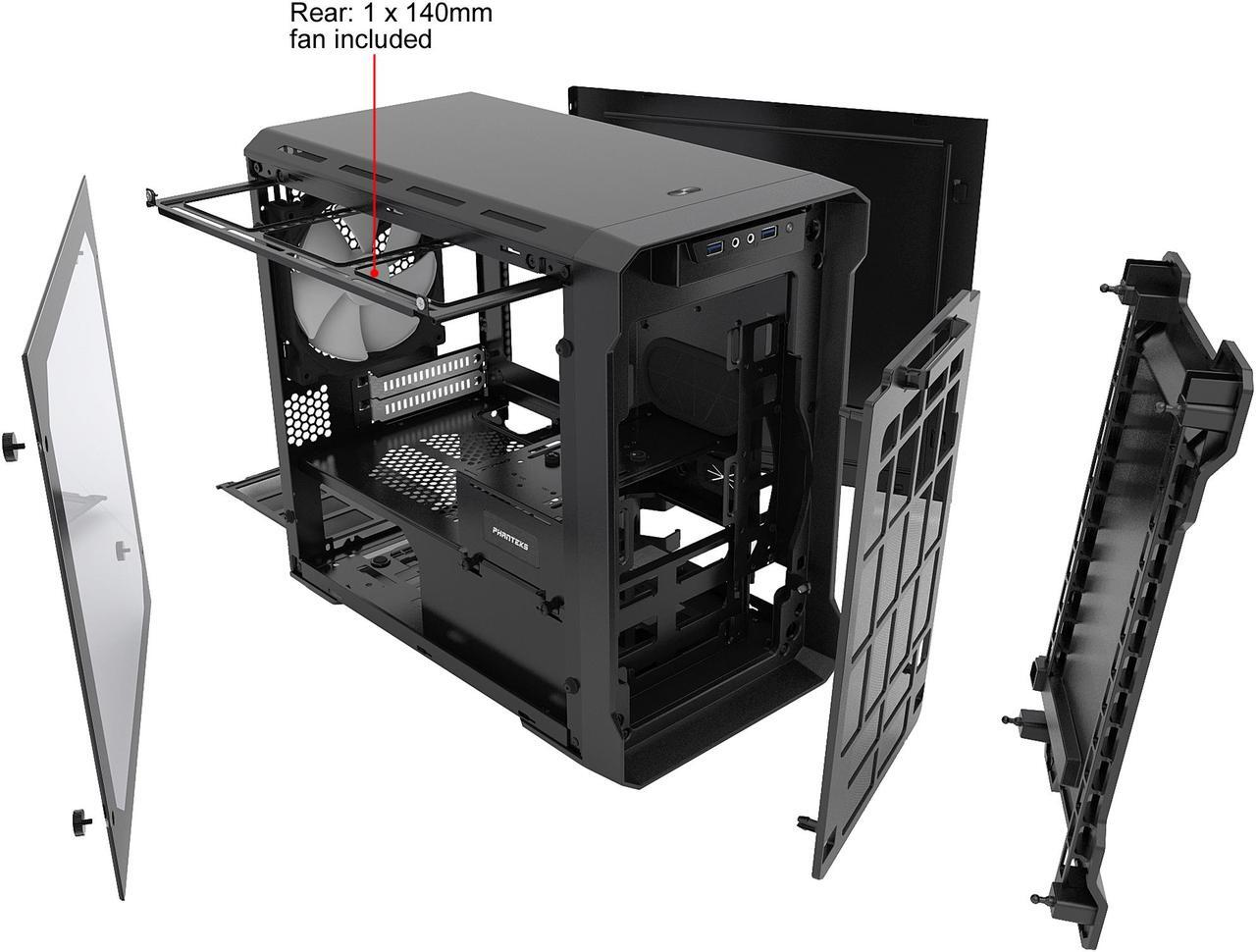Alt view image 11 of 17 - Phanteks Enthoo Evolv ITX Tempered Glass PH-ES215PTG_BK Black Steel plates, Plastic, Steel chassis Mini-ITX Tower Computer Case
