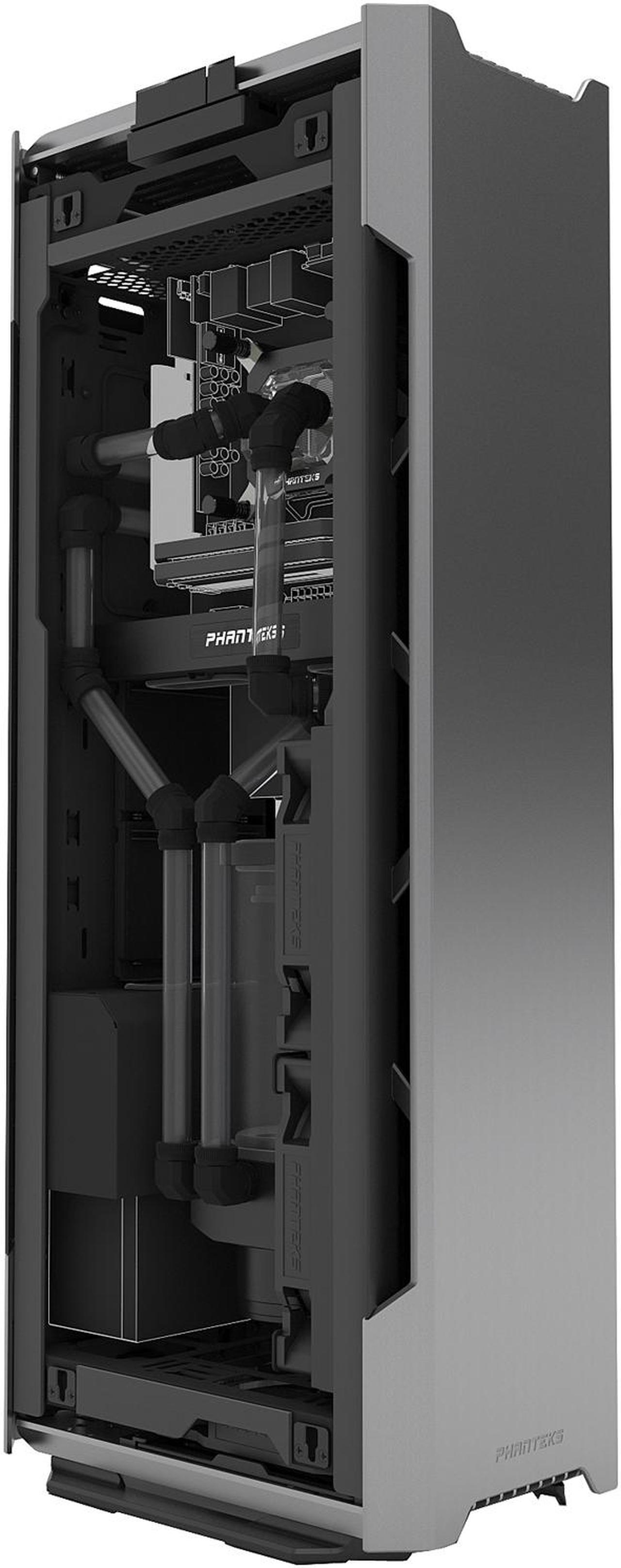 Alt view image 2 of 14 - Phanteks Enthoo Evolv Shift X PH-ES217XE_AG Anthracite Gray Anodized aluminium panels, Powder coated steel chassis, Tempered glass side panels Mini-ITX Tower Computer Case Support SFX, SFX-L, ATX (limited to 160mm) Power Supply
