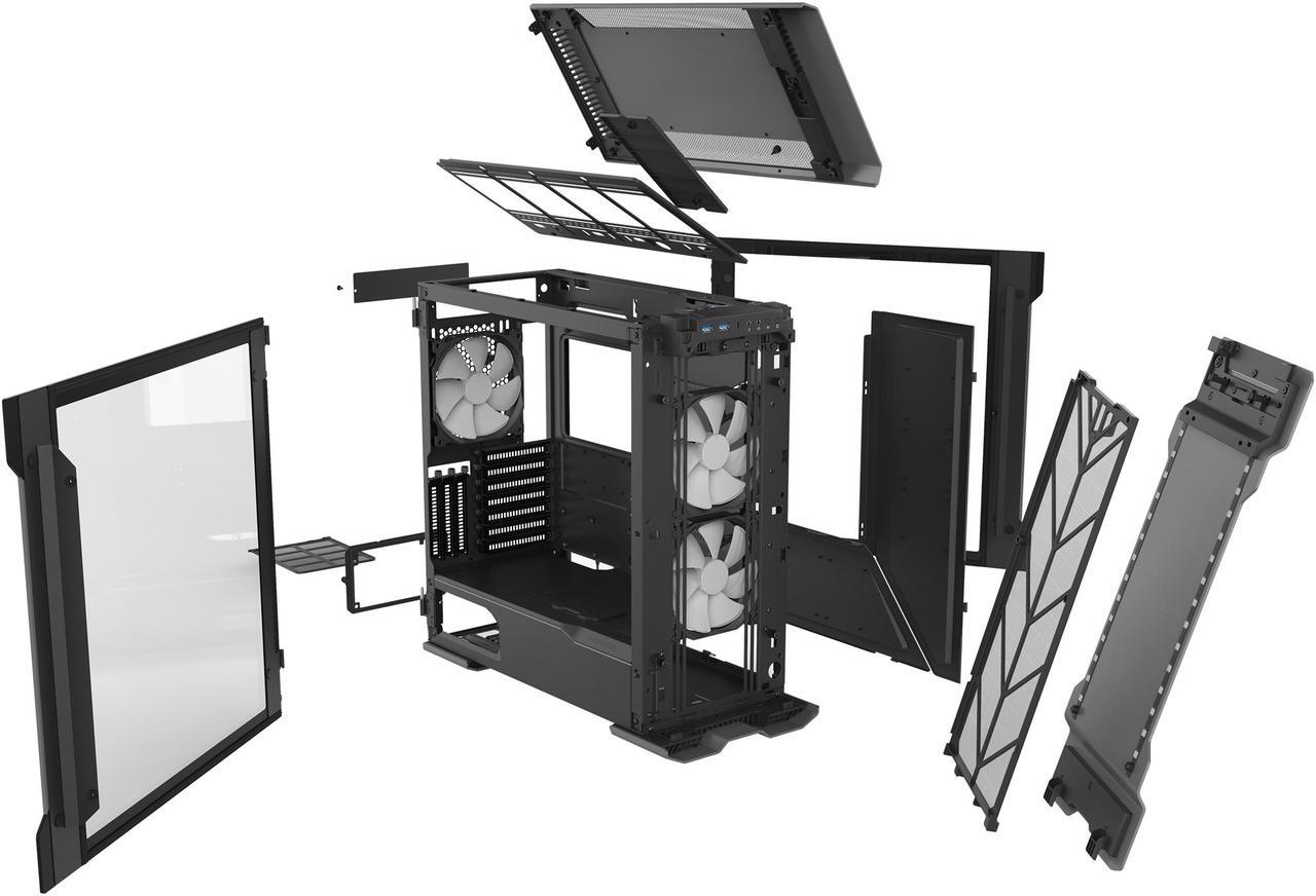 Alt view image 16 of 20 - Phanteks Enthoo Evolv X PH-ES518XTG_DAG01 Anthracite Gray Aluminum ATX Mid Tower Computer Case