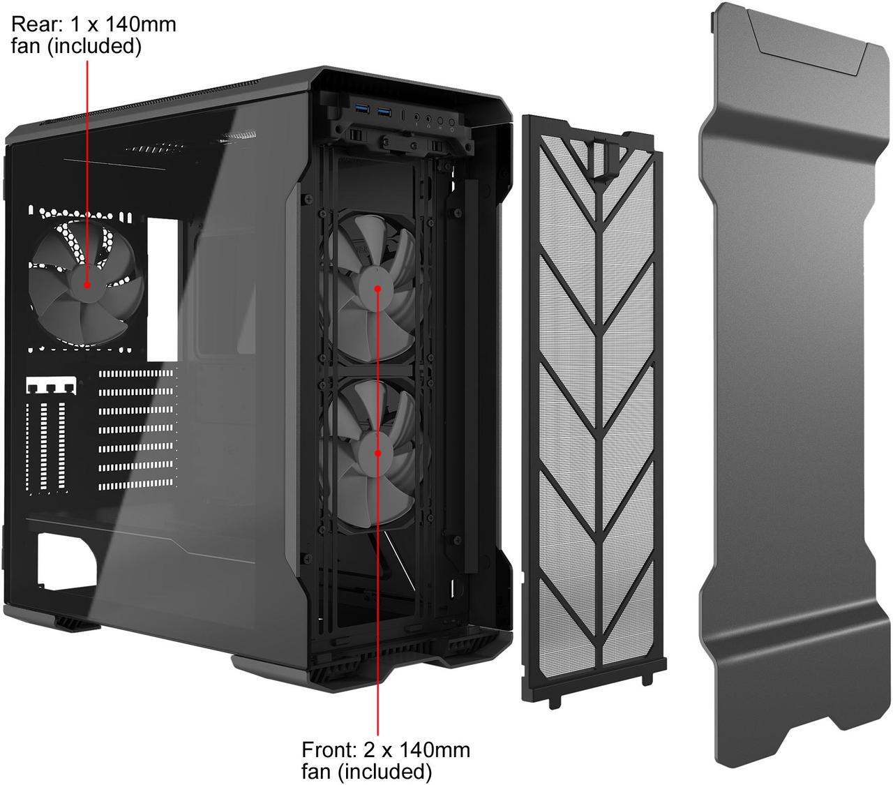 Alt view image 13 of 20 - Phanteks Enthoo Evolv X PH-ES518XTG_DAG01 Anthracite Gray Aluminum ATX Mid Tower Computer Case