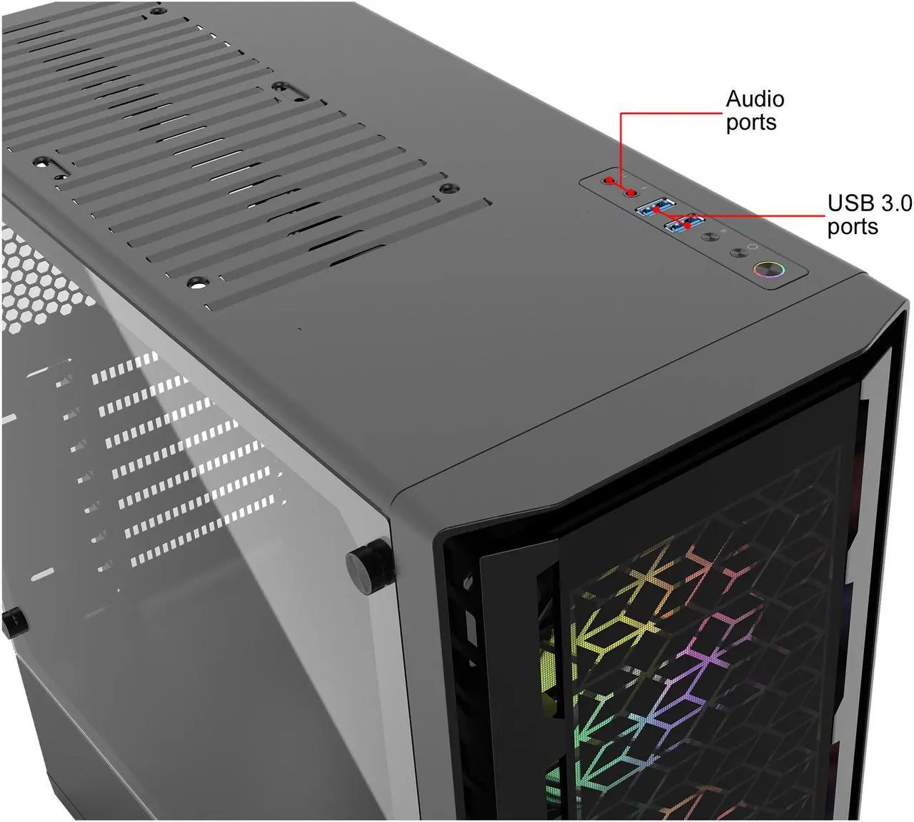 Alt view image 13 of 13 - Metallic Gear Neo-G Mid-Tower ATX, Decorative Tempered Glass Front Design, 2x 120 Digital RGB Skiron Fans, D-RGB Controller, Black