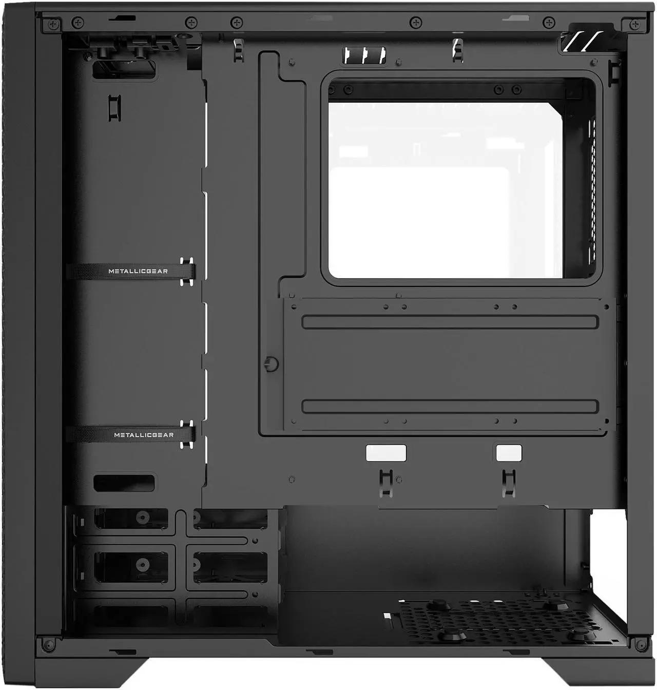 Alt view image 5 of 13 - Metallic Gear Neo Air ATX Mid Tower High Airflow Mesh Front Design, 2x 120mm RGB Skiron Fans, RGB Controller, Black