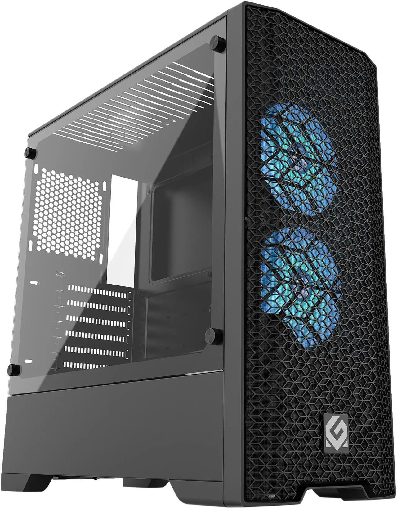 Main image of Metallic Gear Neo Air ATX Mid Tower High Airflow Mesh Front Design, 2x 120mm RGB Skiron Fans, RGB Controller, Black