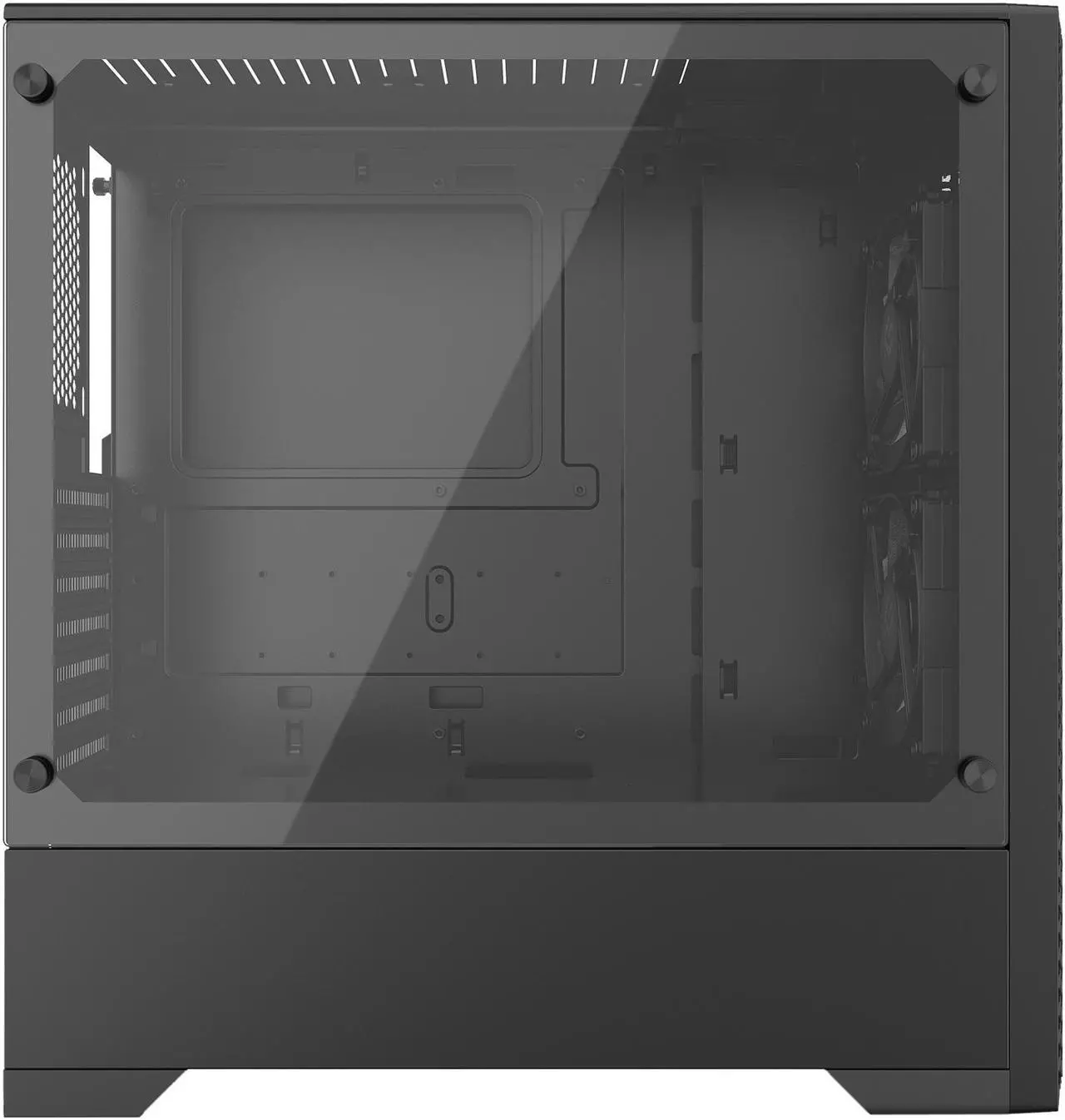 Alt view image 3 of 13 - Metallic Gear Neo Air ATX Mid Tower High Airflow Mesh Front Design, 2x 120mm RGB Skiron Fans, RGB Controller, Black