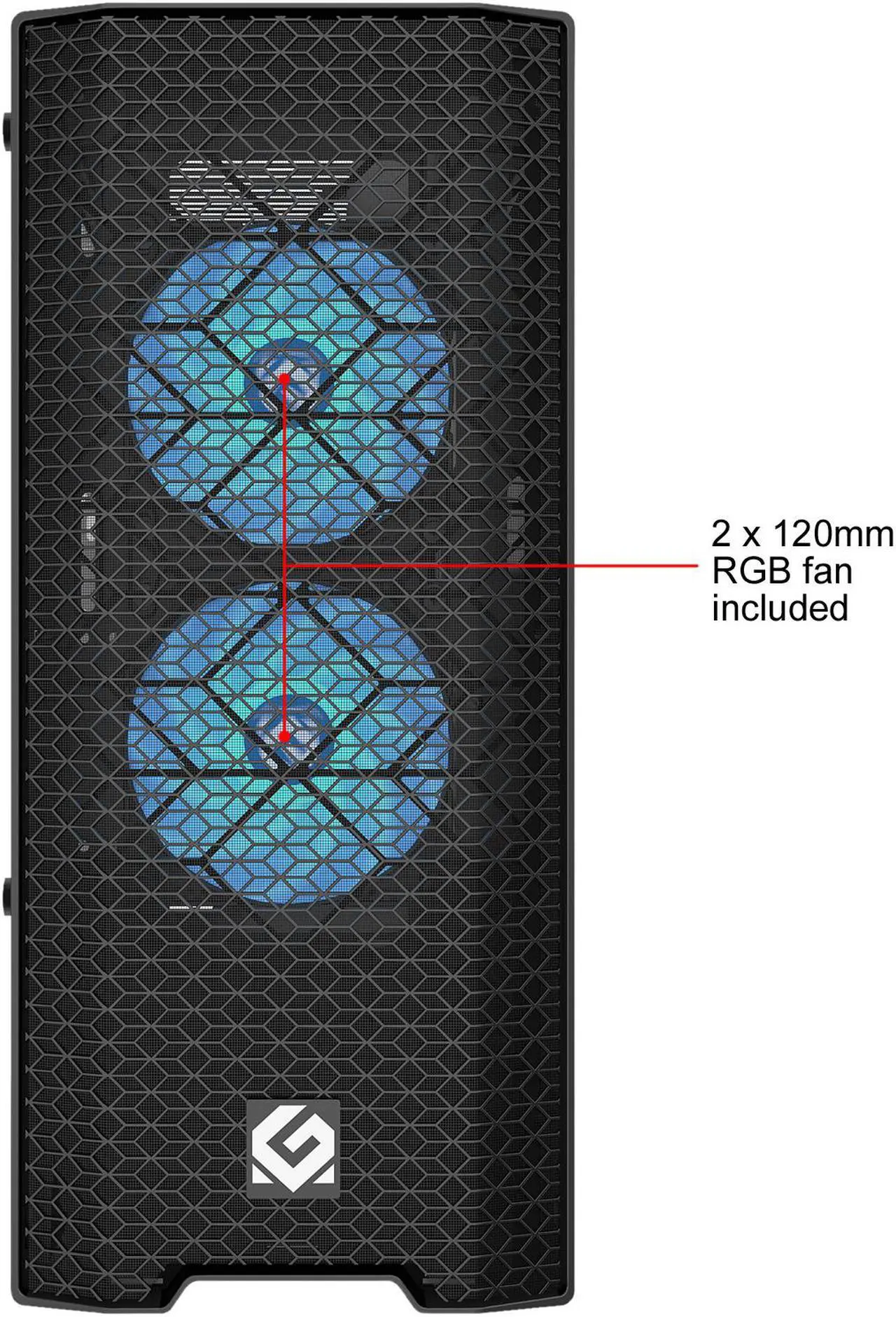 Alt view image 10 of 13 - Metallic Gear Neo Air ATX Mid Tower High Airflow Mesh Front Design, 2x 120mm RGB Skiron Fans, RGB Controller, Black