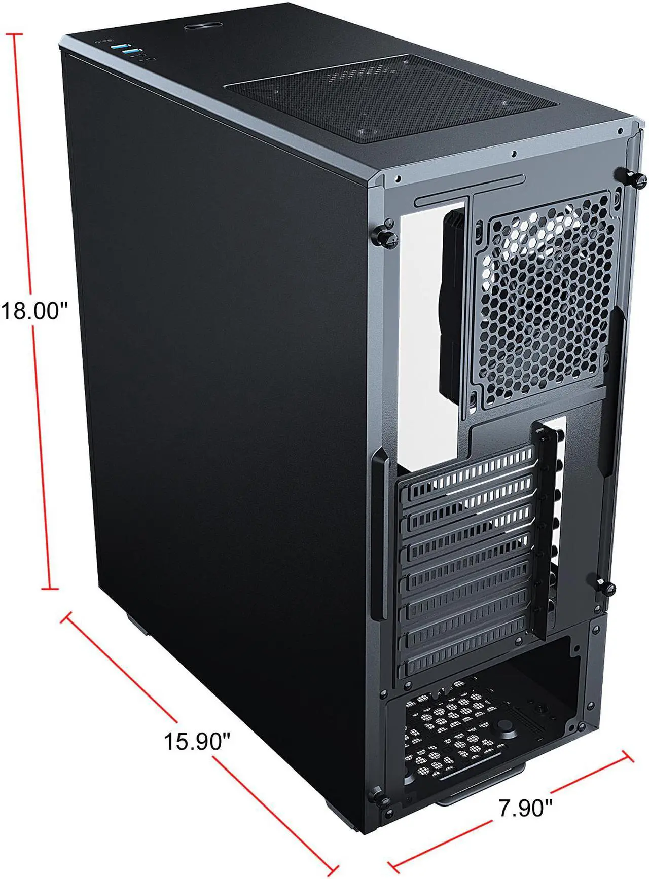 Alt view image 12 of 12 - Phanteks Eclipse P300A High Airflow Full-Metal Mesh Design, Compact ATX Mid-Tower, 120mm Black Case Fan, Black, PH-EC300ATG_BK01