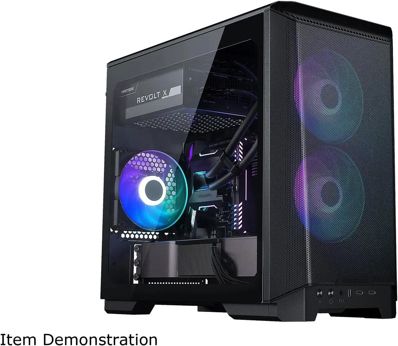 Main image of Phanteks Eclipse P200A D-RGB, high airflow Ultra-fine mesh design, mini-ITX tower, Digital-RGB Lighting, 120mm D-RGB case fans, Tempered Glass, Black
