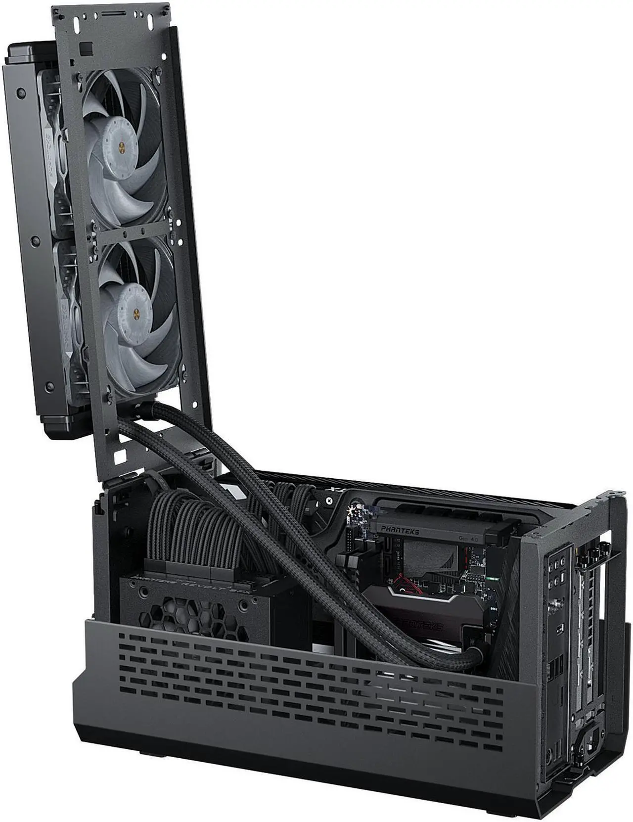 Alt view image 6 of 9 - Phanteks Evolv Shift XT PH-ES121XT_DBK01 Black Aluminum / Steel / Tempered Glass Mini-ITX Computer Case