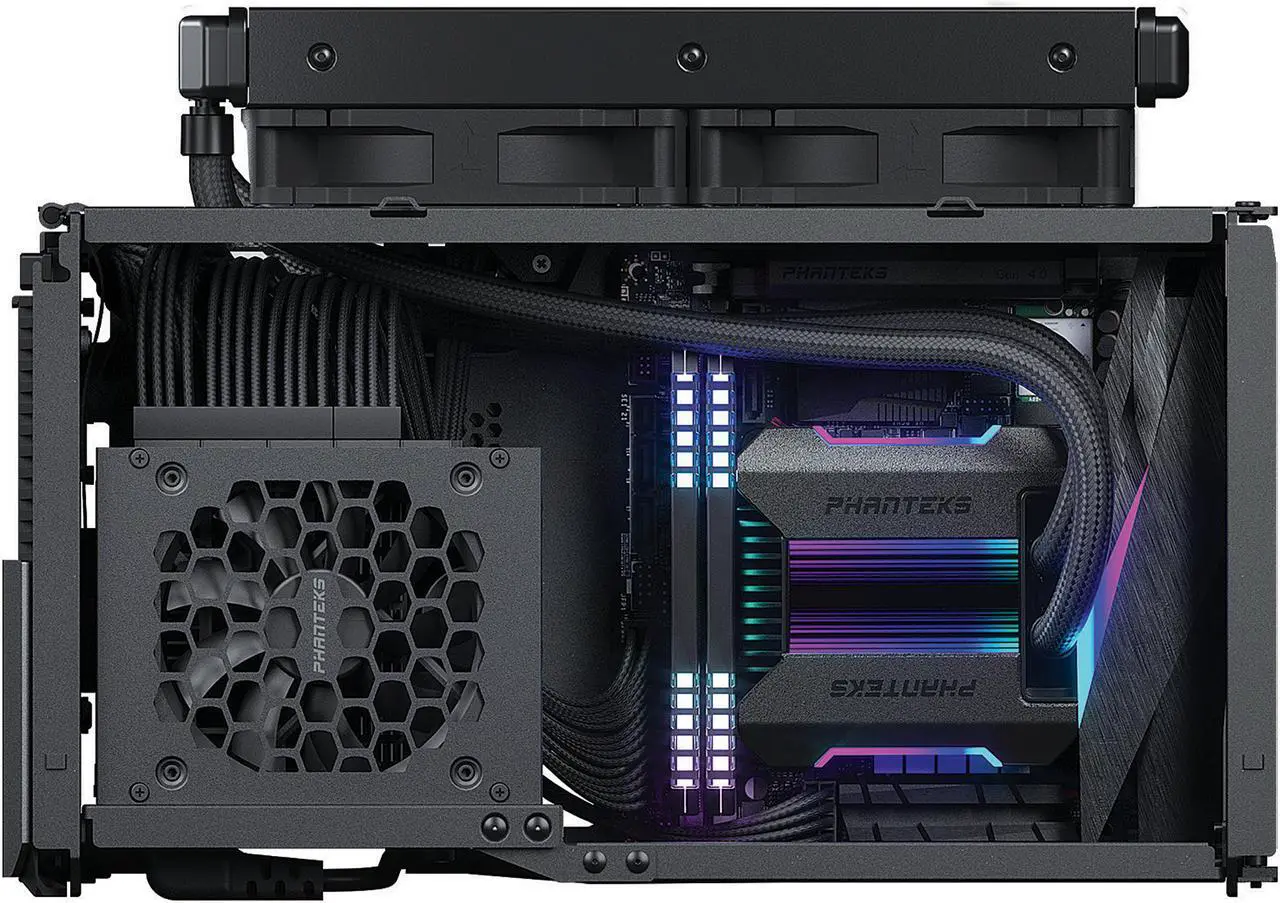 Alt view image 7 of 9 - Phanteks Evolv Shift XT PH-ES121XT_DBK01 Black Aluminum / Steel / Tempered Glass Mini-ITX Computer Case