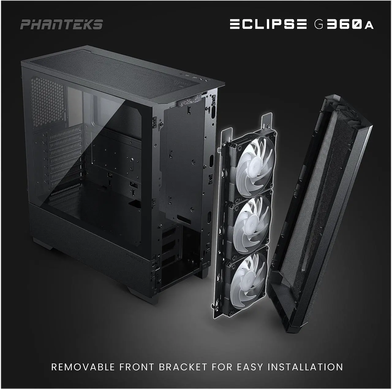 Alt view image 4 of 8 - Phanteks Eclipse G360A PH-EC360ATG_DBK02 Black Steel / Tempered Glass ATX Mid Tower Computer Case