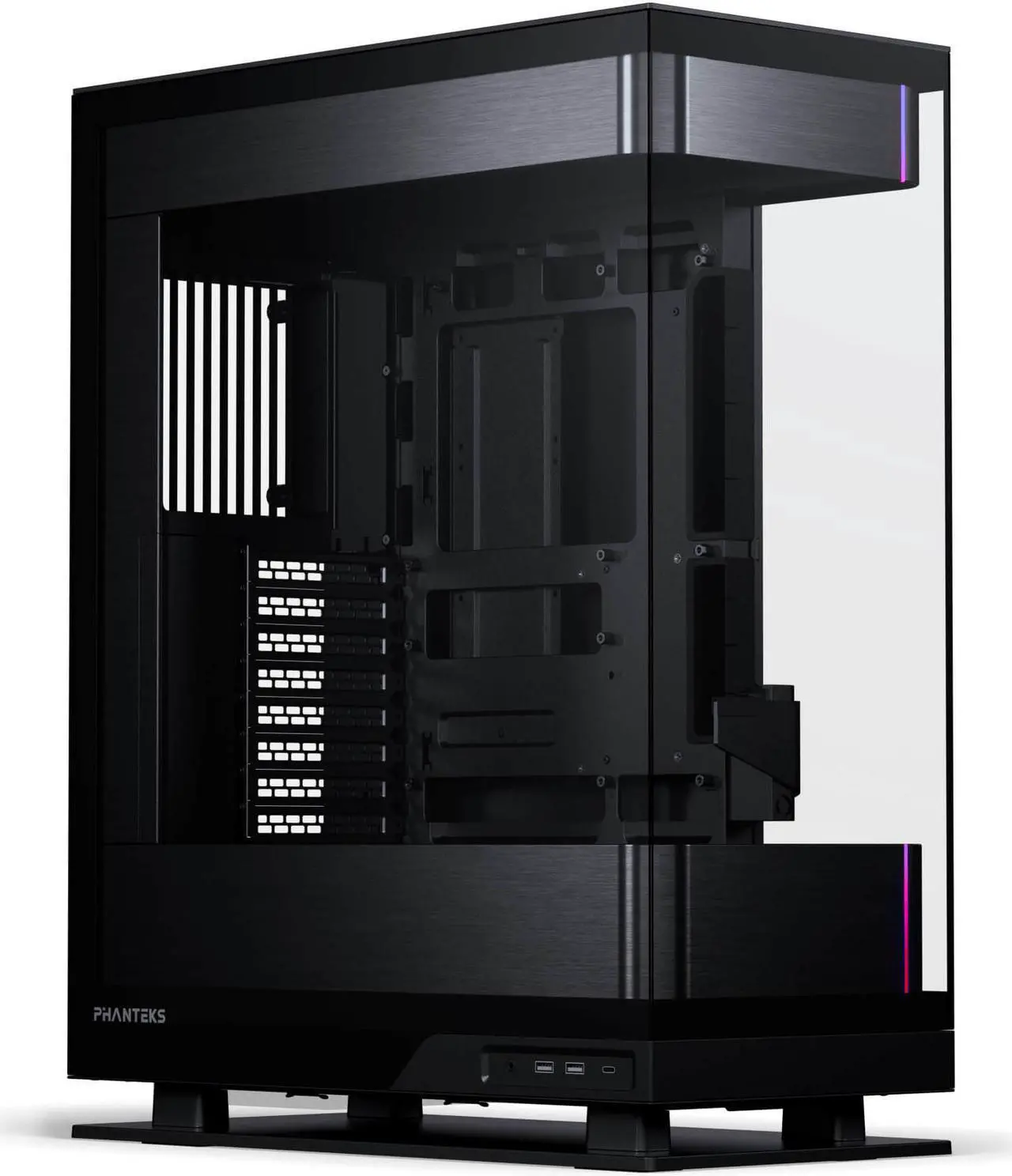 Main image of Phanteks Evolv X2, Mid-Tower Gaming Chassis, Vertical Cooling System, See-through Tempered Glass Chassis, Brushed Aluminum interior panel with Integrated D-RGB Lighting, Brushed Black