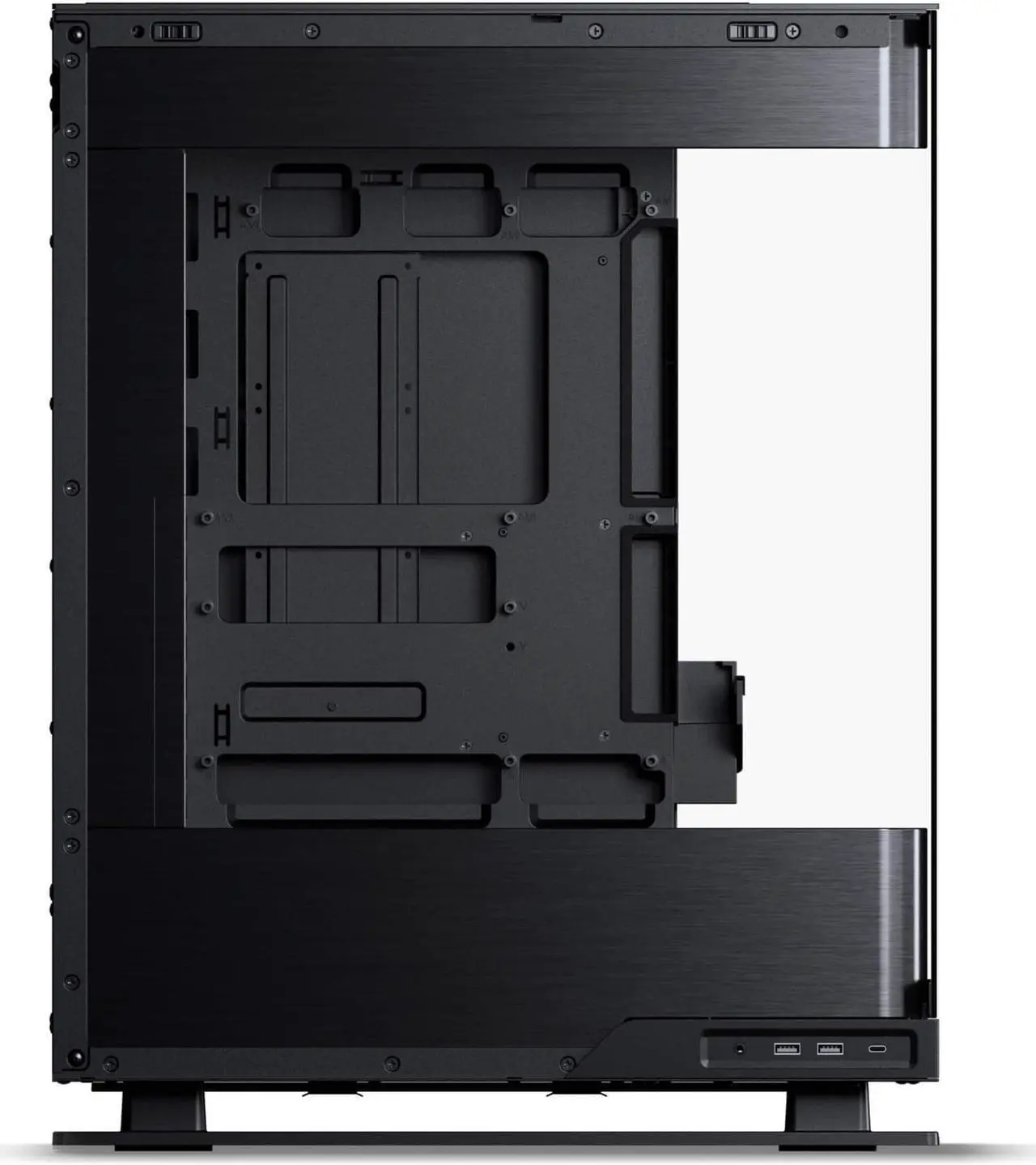 Alt view image 4 of 11 - Phanteks Evolv X2, Mid-Tower Gaming Chassis, Vertical Cooling System, See-through Tempered Glass Chassis, Brushed Aluminum interior panel with Integrated D-RGB Lighting, Brushed Black