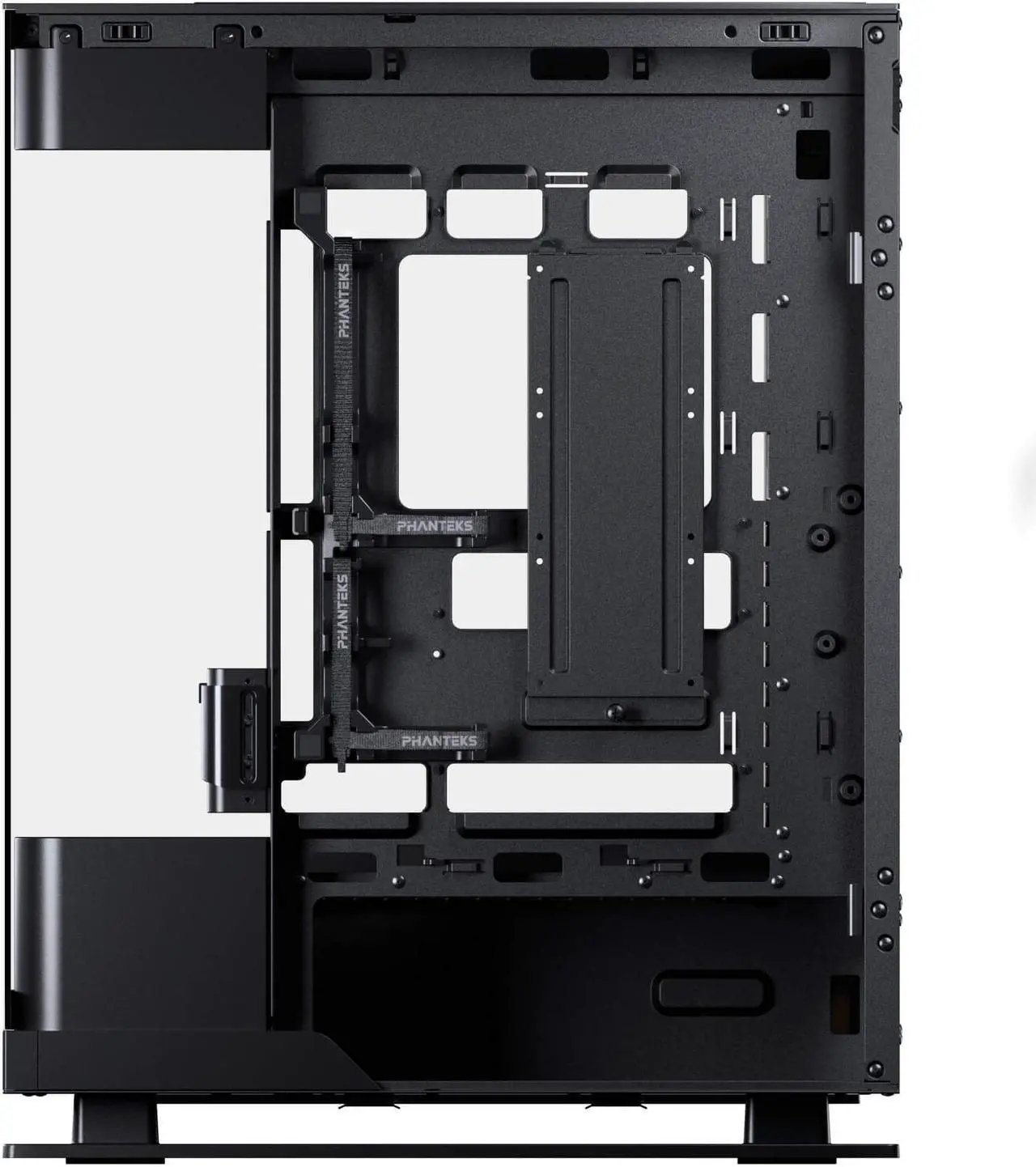 Alt view image 8 of 11 - Phanteks Evolv X2, Mid-Tower Gaming Chassis, Vertical Cooling System, See-through Tempered Glass Chassis, Brushed Aluminum interior panel with Integrated D-RGB Lighting, Brushed Black