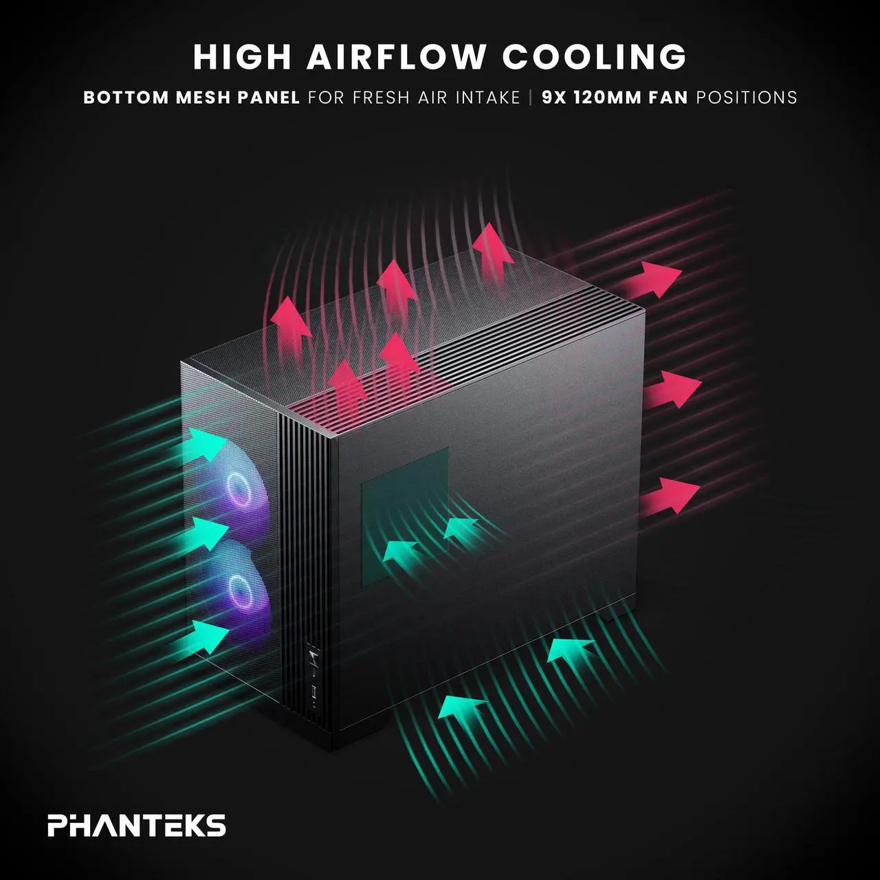 Alt view image 3 of 5 - Phanteks XT M3, Compact Micro-ATX Gaming Chassis, High Airflow Performance Mesh, Tempered Glass Window, 3x 120mm D-RGB fans, Black