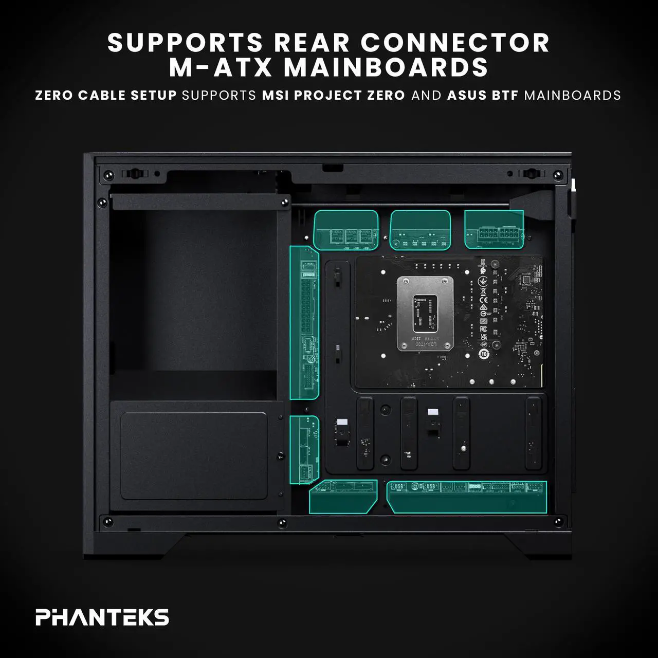 Alt view image 4 of 5 - Phanteks XT M3, Compact Micro-ATX Gaming Chassis, High Airflow Performance Mesh, Tempered Glass Window, 3x 120mm D-RGB fans, Black