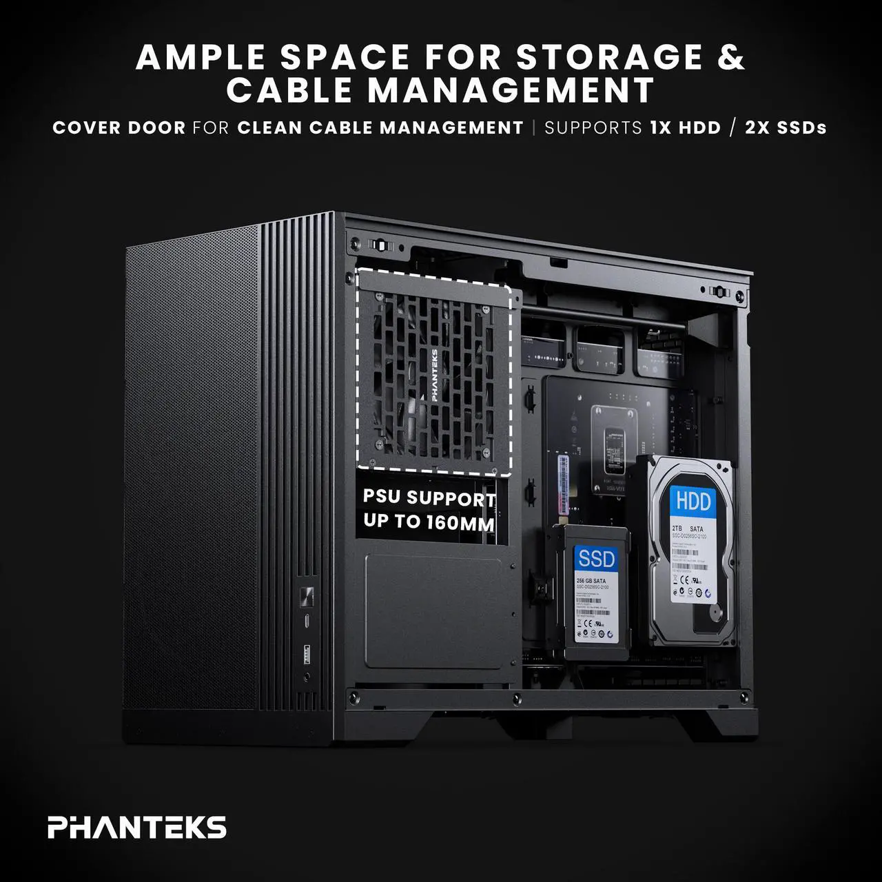 Alt view image 5 of 5 - Phanteks XT M3, Compact Micro-ATX Gaming Chassis, High Airflow Performance Mesh, Tempered Glass Window, 3x 120mm D-RGB fans, Black