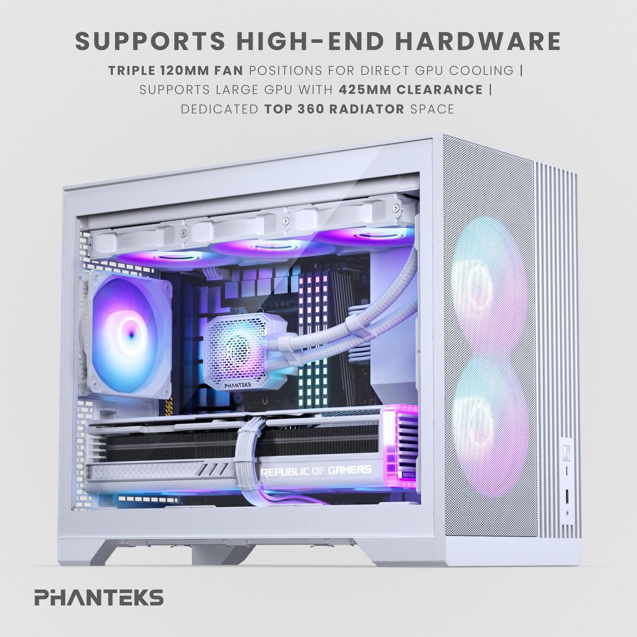Alt view image 2 of 5 - Phanteks XT M3, Compact Micro-ATX Gaming Chassis, High Airflow Performance Mesh, Tempered Glass Window, 3x 120mm D-RGB fans, White