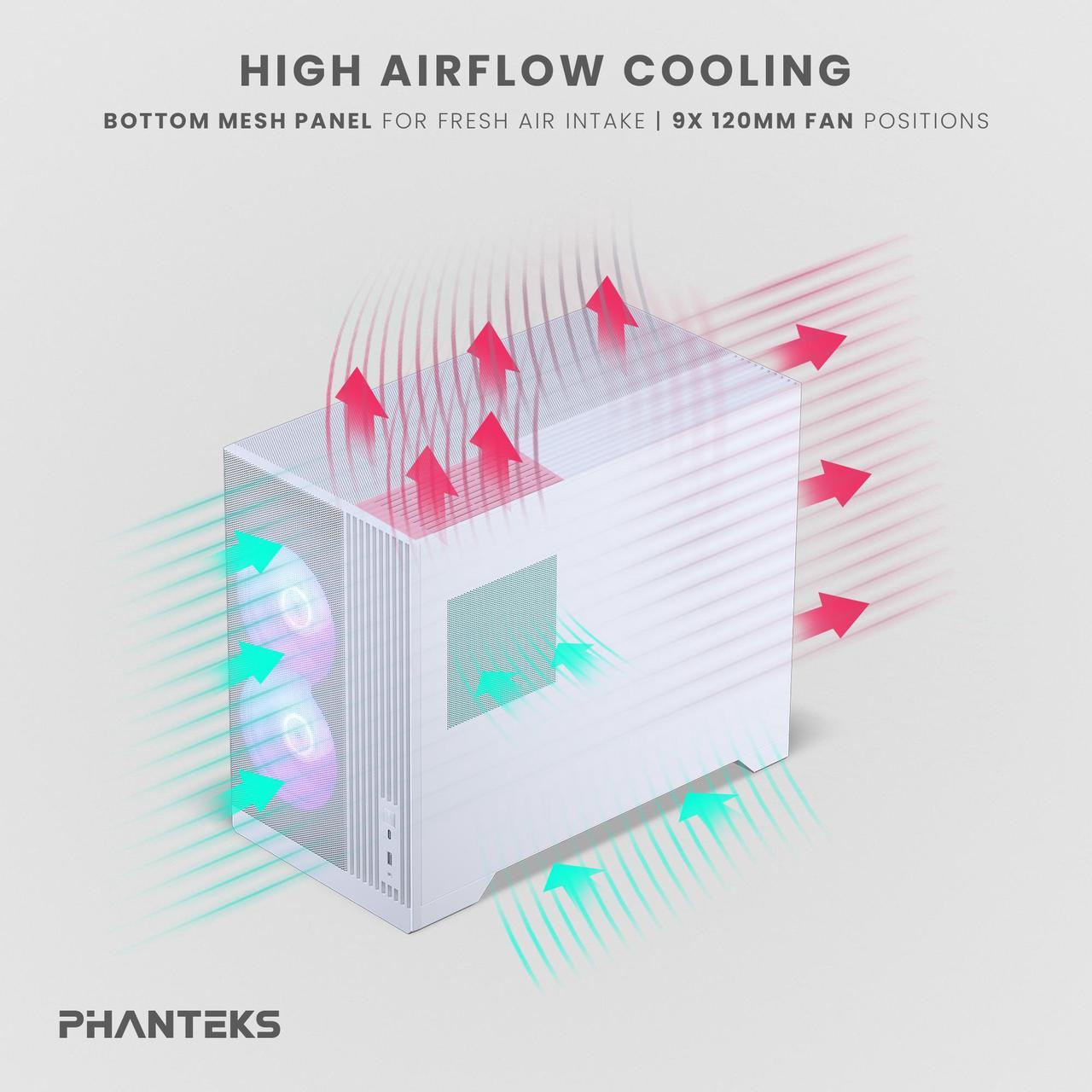 Alt view image 3 of 5 - Phanteks XT M3, Compact Micro-ATX Gaming Chassis, High Airflow Performance Mesh, Tempered Glass Window, 3x 120mm D-RGB fans, White
