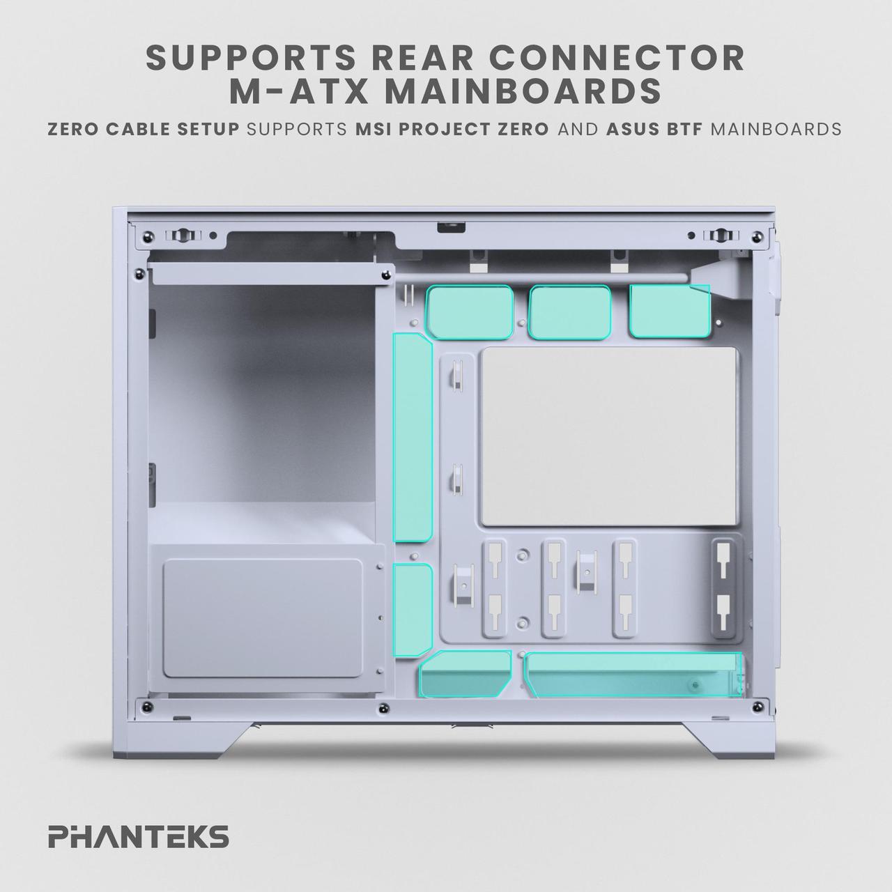Alt view image 4 of 5 - Phanteks XT M3, Compact Micro-ATX Gaming Chassis, High Airflow Performance Mesh, Tempered Glass Window, 3x 120mm D-RGB fans, White