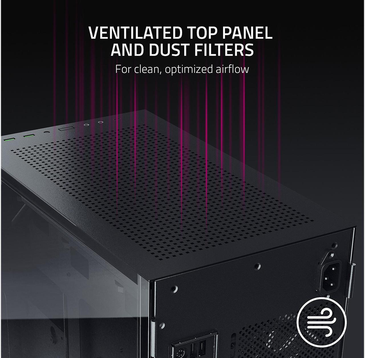 Alt view image 3 of 7 - Razer Tomahawk RC21-01400100-R3M1 Steel / Tempered Glass Mini-ITX Computer Case