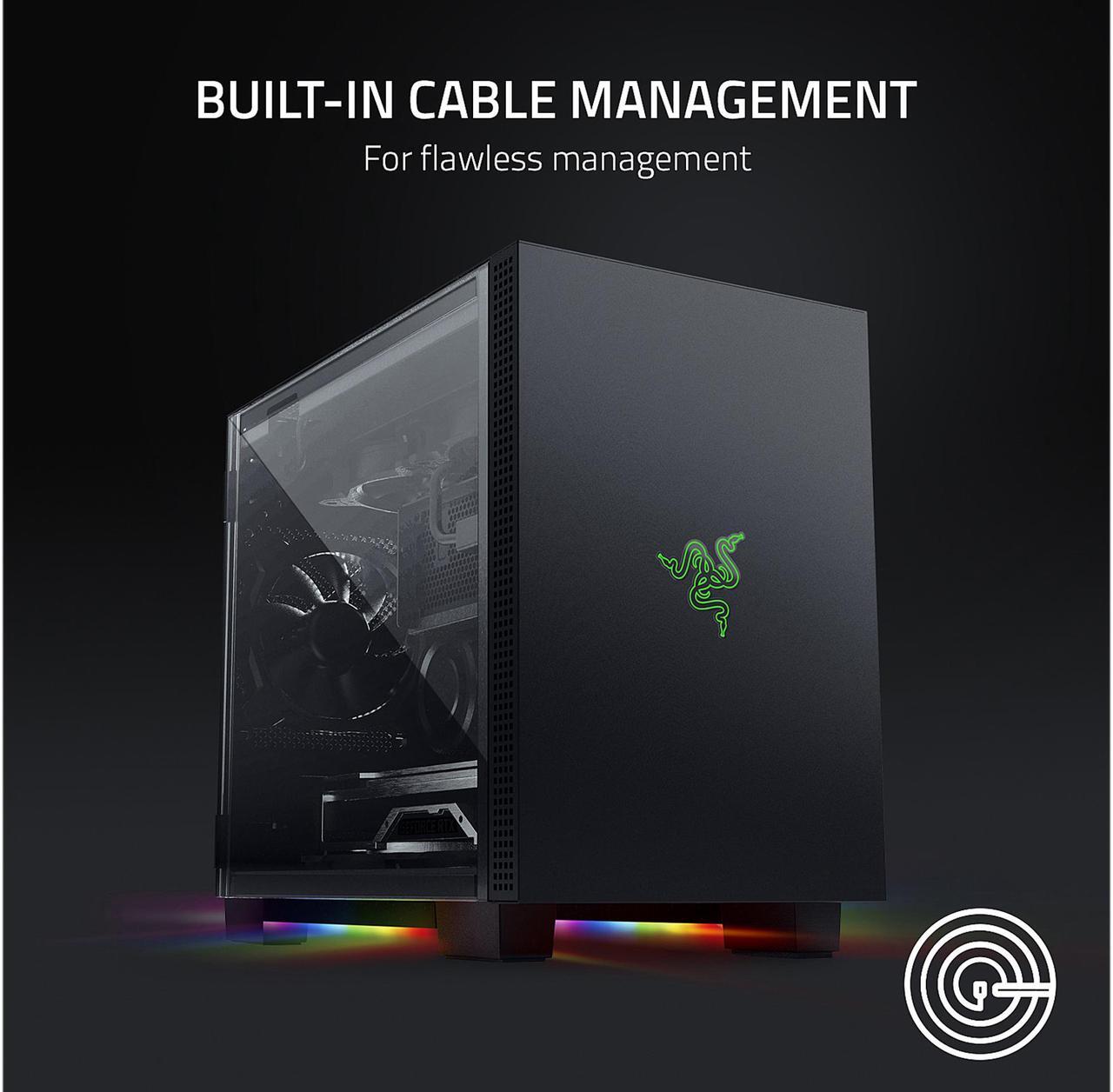 Alt view image 5 of 7 - Razer Tomahawk RC21-01400100-R3M1 Steel / Tempered Glass Mini-ITX Computer Case