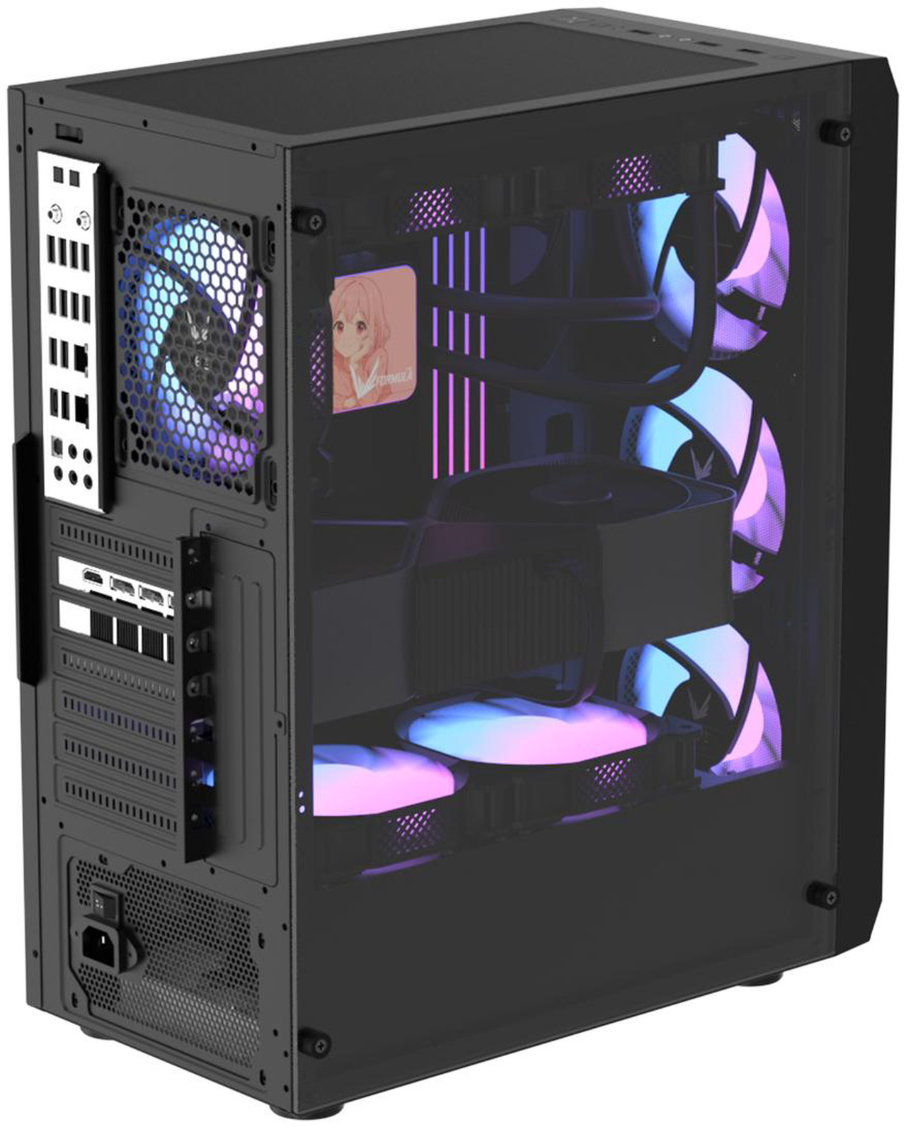 Open Box: Formula V Line Air Power G1 Mid-Tower PC Case, Bold Angular Mesh Front, Pre-Installed ARGB Fans, Supports ATX/M-ATX/ITX, 335mm GPU, USB 3.0 - Newegg.com - Open Box condition - Image 13