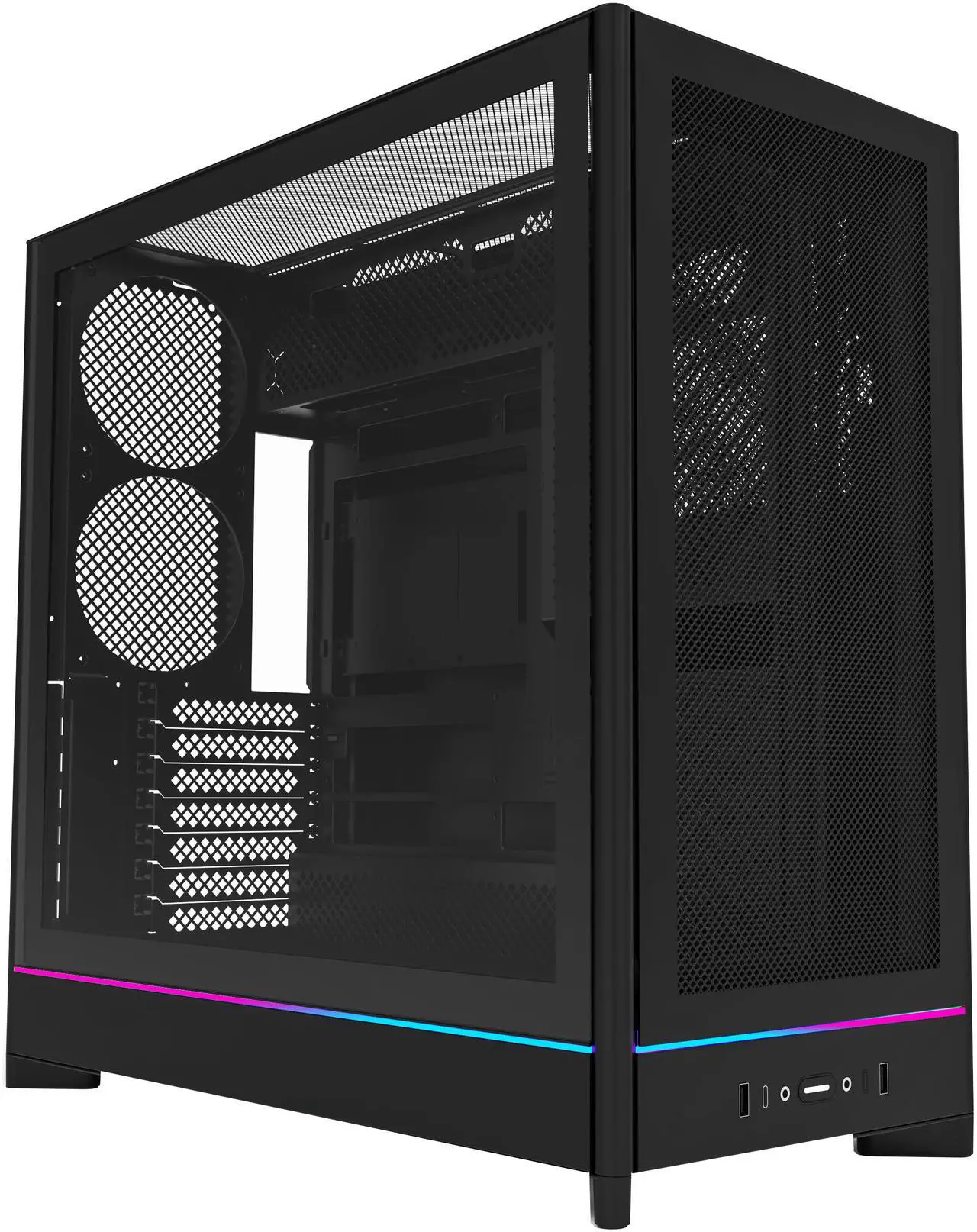 Main image of MONTECH HS01, ATX Mid-Tower PC Case, Gaming PC, High-Airflow, Reversible Layout, Mesh Front Panel, Sink-in Design, Toolless Panels, Black
