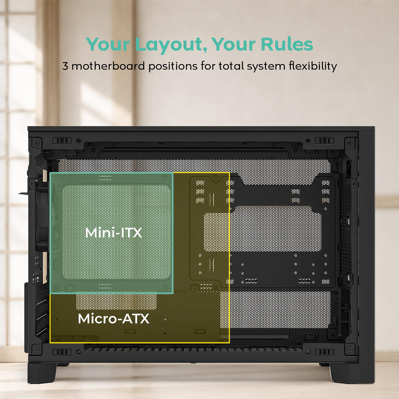 Open Box: MONTECH TEN 22.7L Micro ATX PC Case, High Airflow Modular Mesh Chassis for Air, Liquid, or SFF Builds, 360mm Radiator Support, Includes Rear Fan, Black (TENB) - Newegg.com - Open Box condition - Image 30