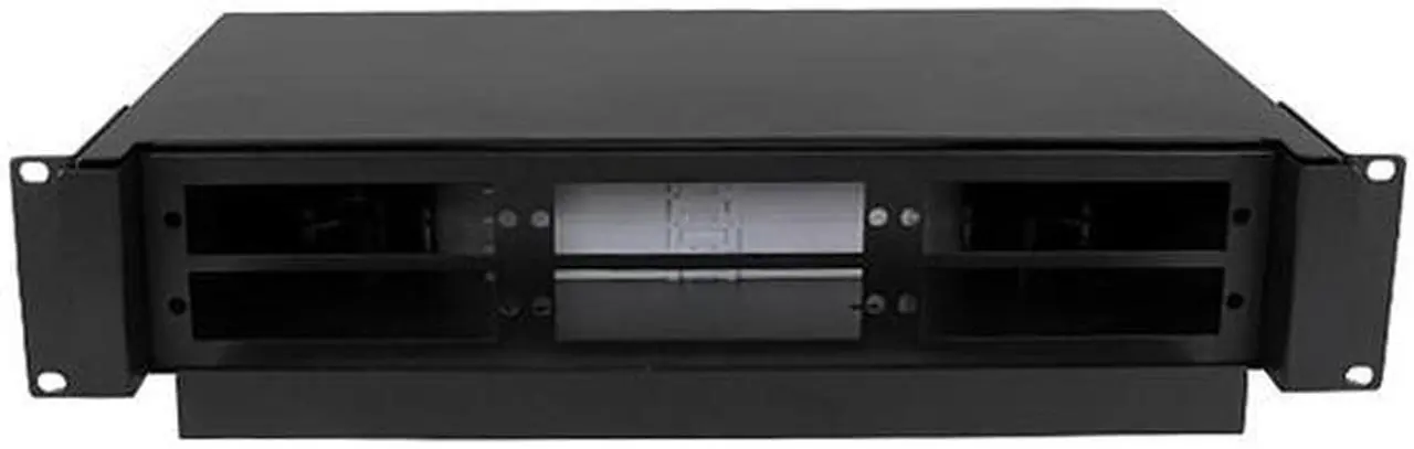 Alt view image 2 of 6 - Nippon Labs Rack Mount FDU 2RU - Slide Out w/Tray, Holds 6 Panels, 6 Splice Trays (*24F ea.) & 2 Half Round Cable Routing Spools, Max. 144F, 3"H x 19"W x 12.5"D, - Black