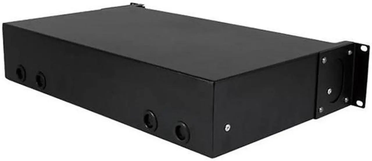 Alt view image 4 of 6 - Nippon Labs Rack Mount FDU 2RU - Slide Out w/Tray, Holds 6 Panels, 6 Splice Trays (*24F ea.) & 2 Half Round Cable Routing Spools, Max. 144F, 3"H x 19"W x 12.5"D, - Black