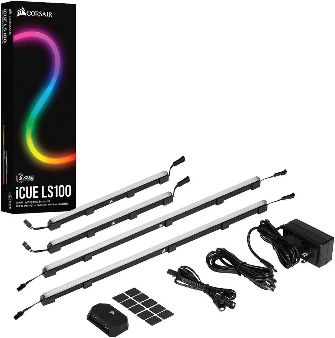 Alt view image 7 of 7 - CORSAIR iCUE LS100 Smart Lighting Strip Starter Kit, CD-9010001-NA