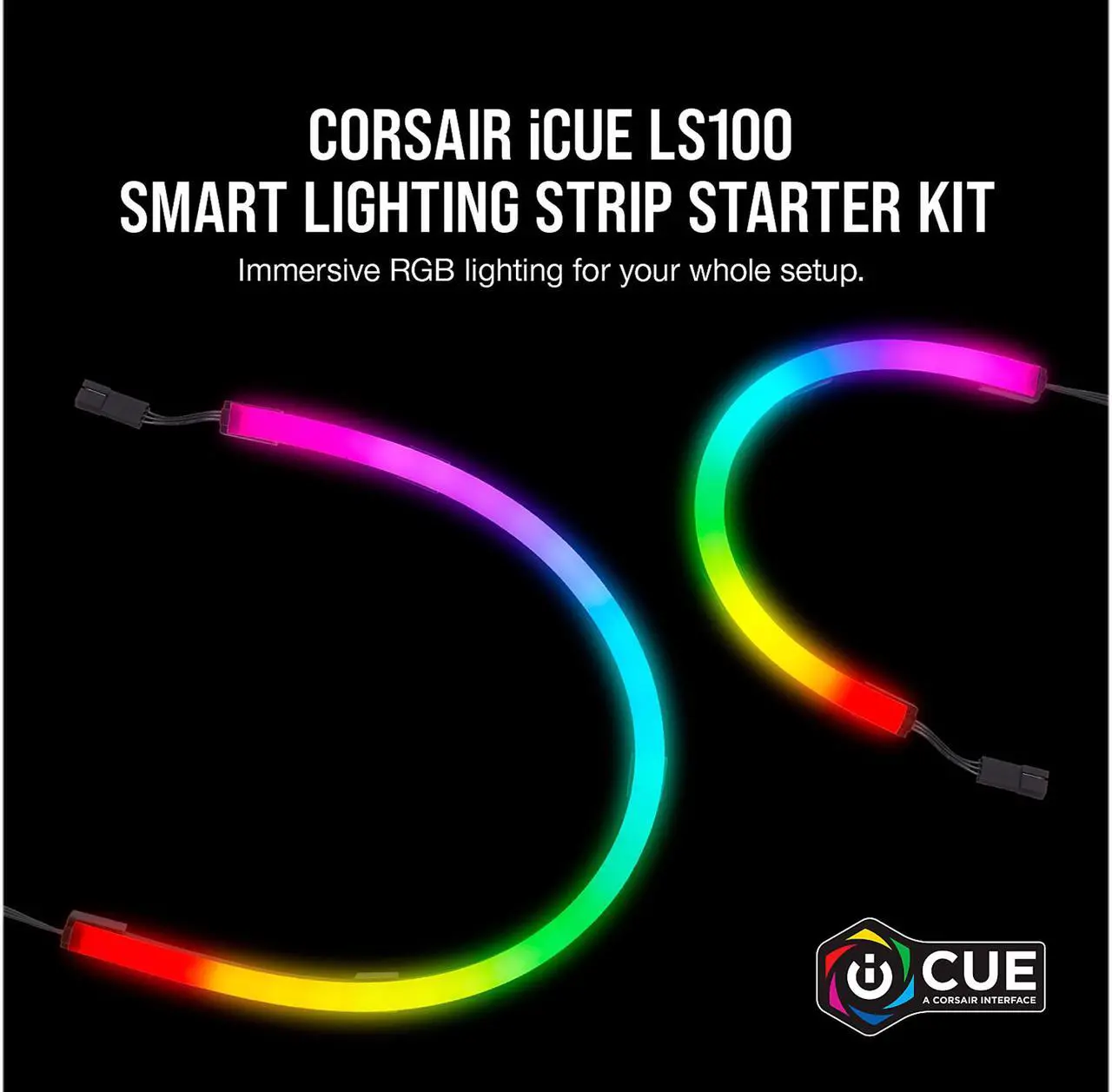 Alt view image 2 of 7 - CORSAIR iCUE LS100 Smart Lighting Strip Starter Kit, CD-9010001-NA