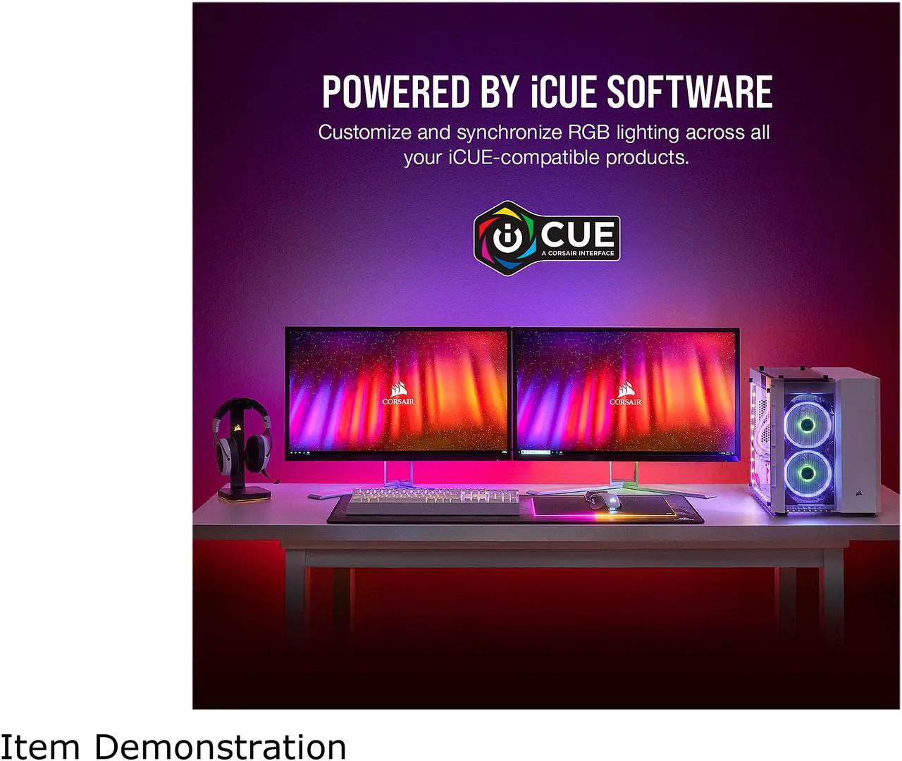 Alt view image 5 of 7 - CORSAIR iCUE LS100 Smart Lighting Strip Expansion Kit 250mm, CD-9010001-WW/SS
