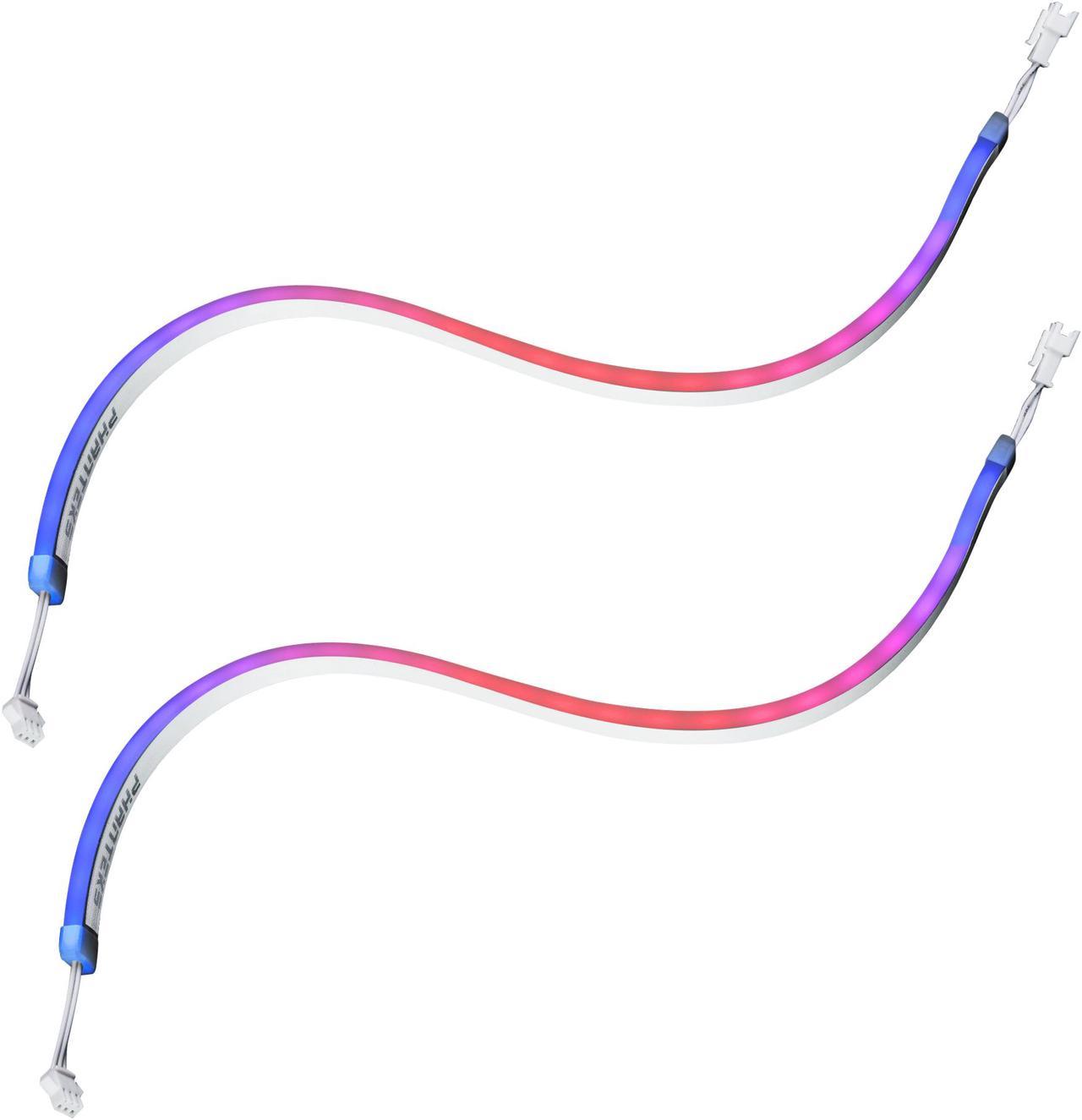 Phanteks NEON Digital-RGB LED Strip Combo Set – 2x 400mm Smooth lighting strip, full color range, flexible mounting, White