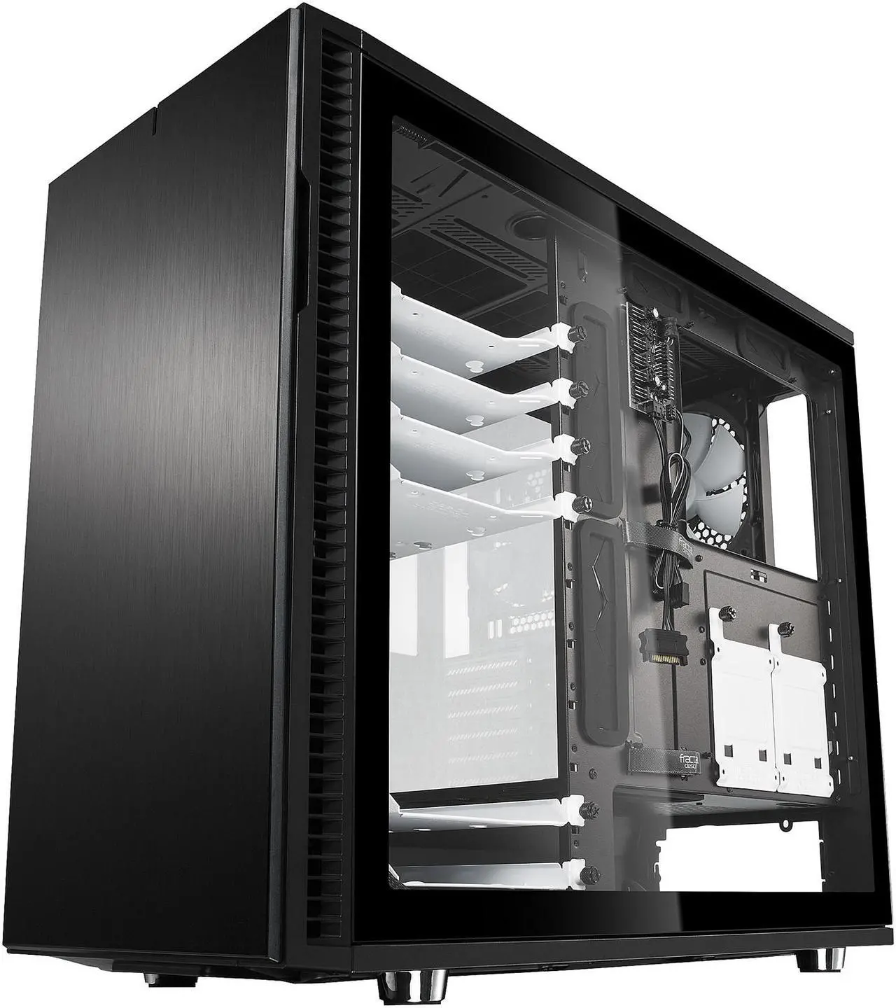 Alt view image 4 of 11 - Fractal Design Tempered Glass Panel Upgrade for Define R6 Series Cases - TG with Black Frame