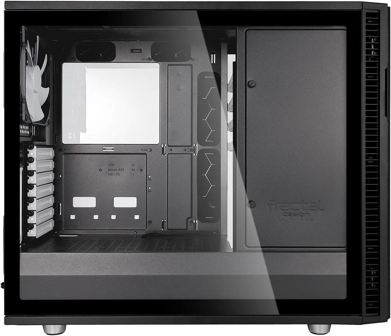 Alt view image 9 of 11 - Fractal Design Tempered Glass Panel Upgrade for Define R6 Series Cases - TG with Black Frame