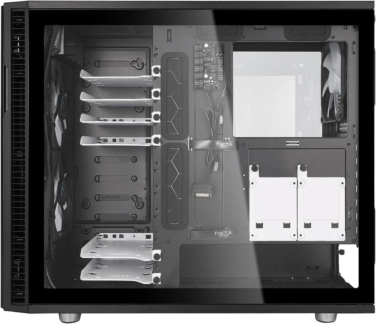 Alt view image 7 of 11 - Fractal Design Tempered Glass Panel Upgrade for Define R6 Series Cases - TG with Black Frame