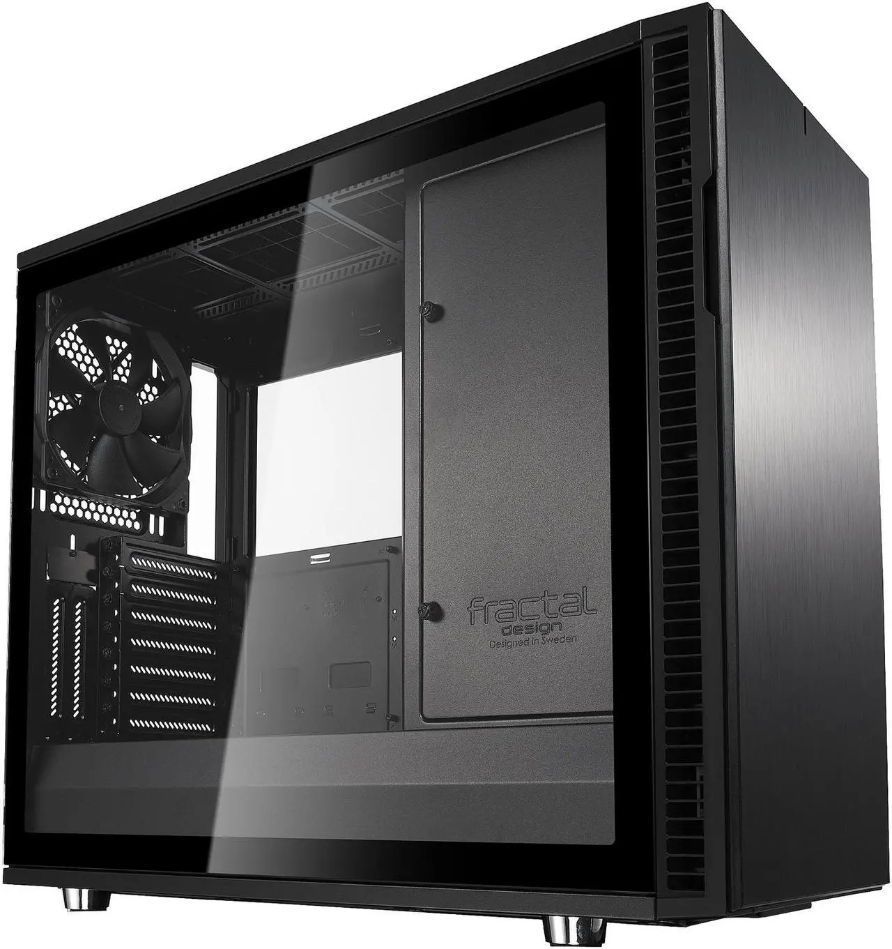 Alt view image 3 of 11 - Fractal Design Tempered Glass Panel Upgrade for Define R6 Series Cases - TG with Black Frame