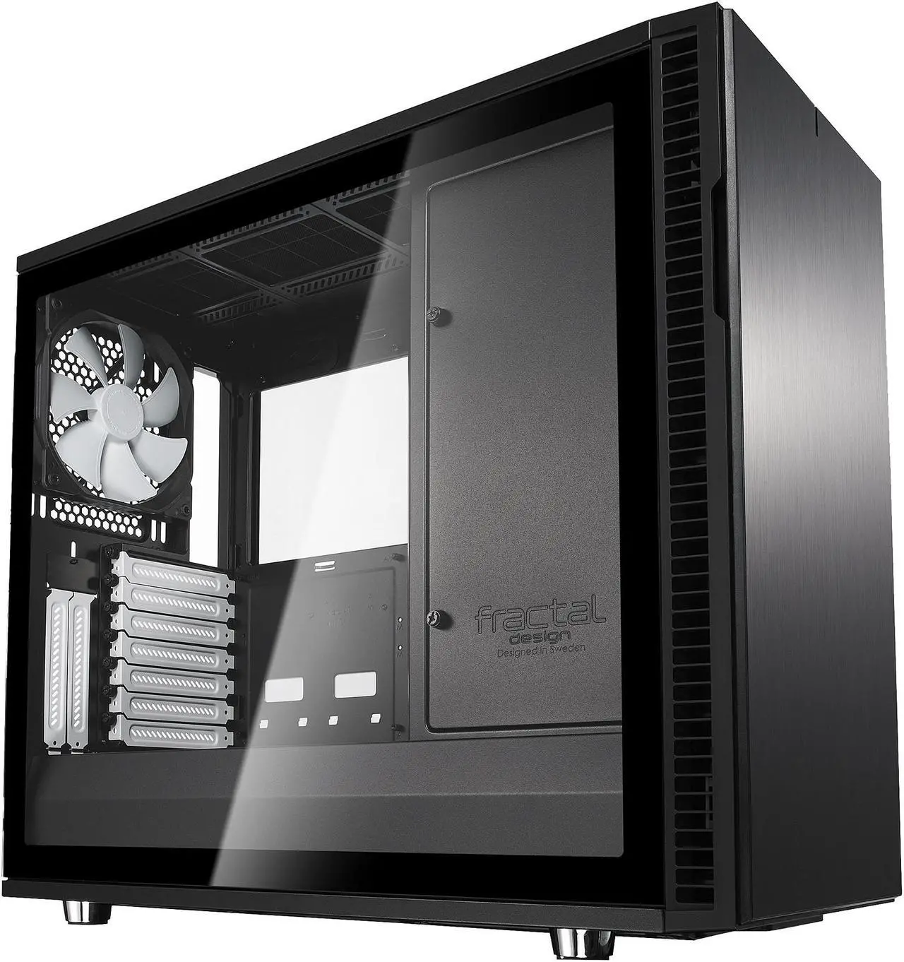 Alt view image 2 of 11 - Fractal Design Tempered Glass Panel Upgrade for Define R6 Series Cases - TG with Black Frame