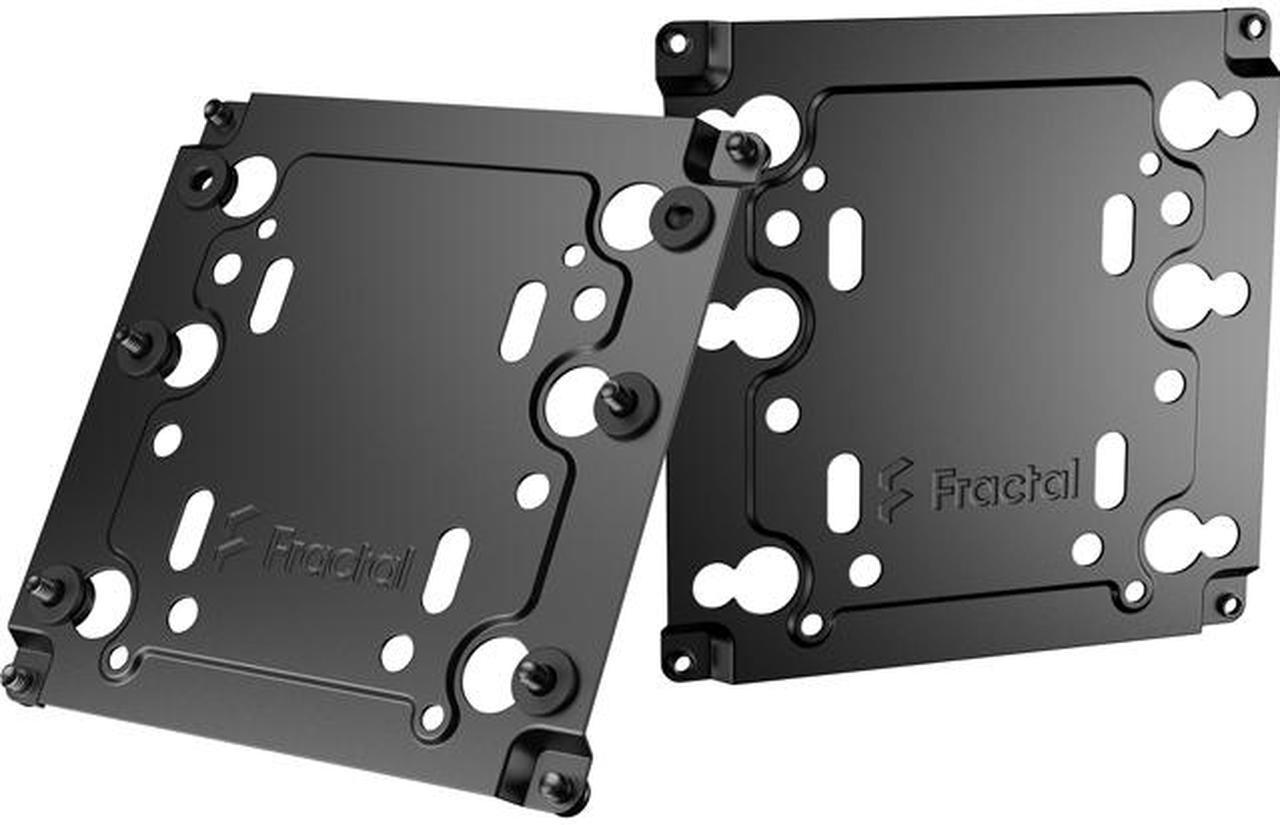 Fractal Design FD-A-BRKT-003 Universal Multibracket Mounting Adapter Kit - Mounts one 3.5"/2.5" HDD/SSD Drive or Water-Cooling Pump/Reservoir to a Standard 120 mm PC Case Fan Vent - Black (2 pack)