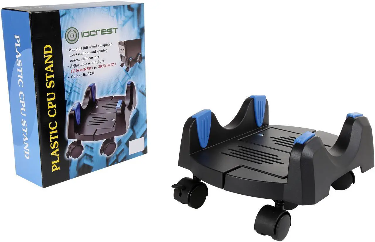 Alt view image 5 of 4 - Syba SY-ACC65092 Extra Wide Plastic PC Floor Stand for ATX or E-ATX Case with Adjustable Width from 7" to 12" with Caster wheels - Black
