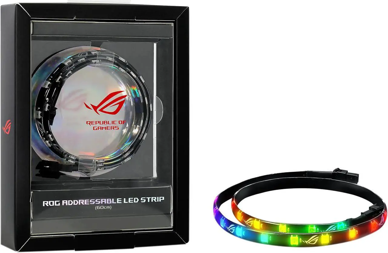 Alt view image 5 of 5 - ASUS ROG Addressable RGB 5050 LED 60cm Lighting Strip with Magnetic Backing and Adhesive Strips for use with AURA Sync RGB