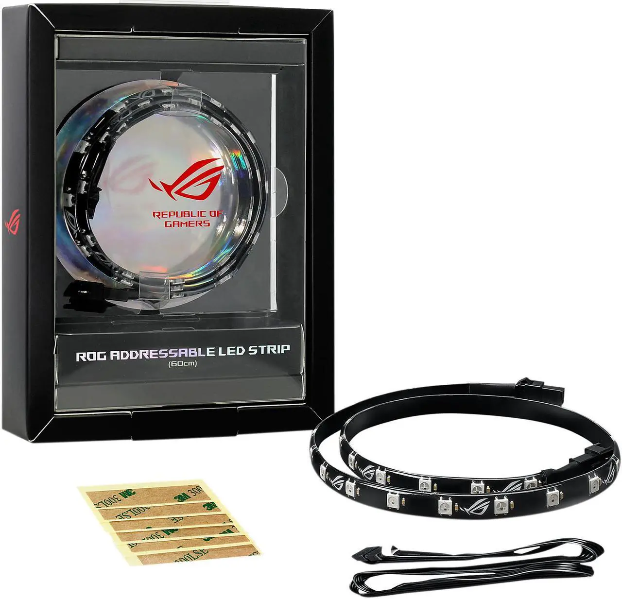Alt view image 4 of 5 - ASUS ROG Addressable RGB 5050 LED 60cm Lighting Strip with Magnetic Backing and Adhesive Strips for use with AURA Sync RGB