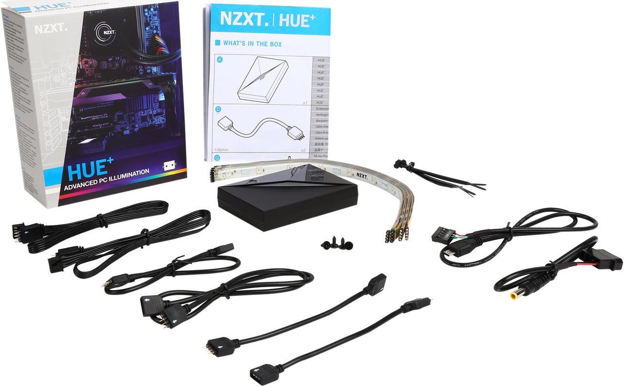 Alt view image 9 of 9 - NZXT AC-HUEPS-M1, HUE+ Smart RGB Color Changing Digitally Controlled LED PC Lighting (Black)