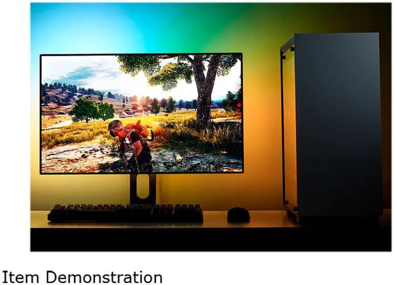 Alt view image 8 of 9 - NZXT HUE 2 Ambient V2 - Desktop Monitor Back-Lighting Kit - 2 RGB LED Strip Sizes - Designed for Monitors 26" to 32" - Immersive Desktop Lighting System - AC-HUEHU-B2