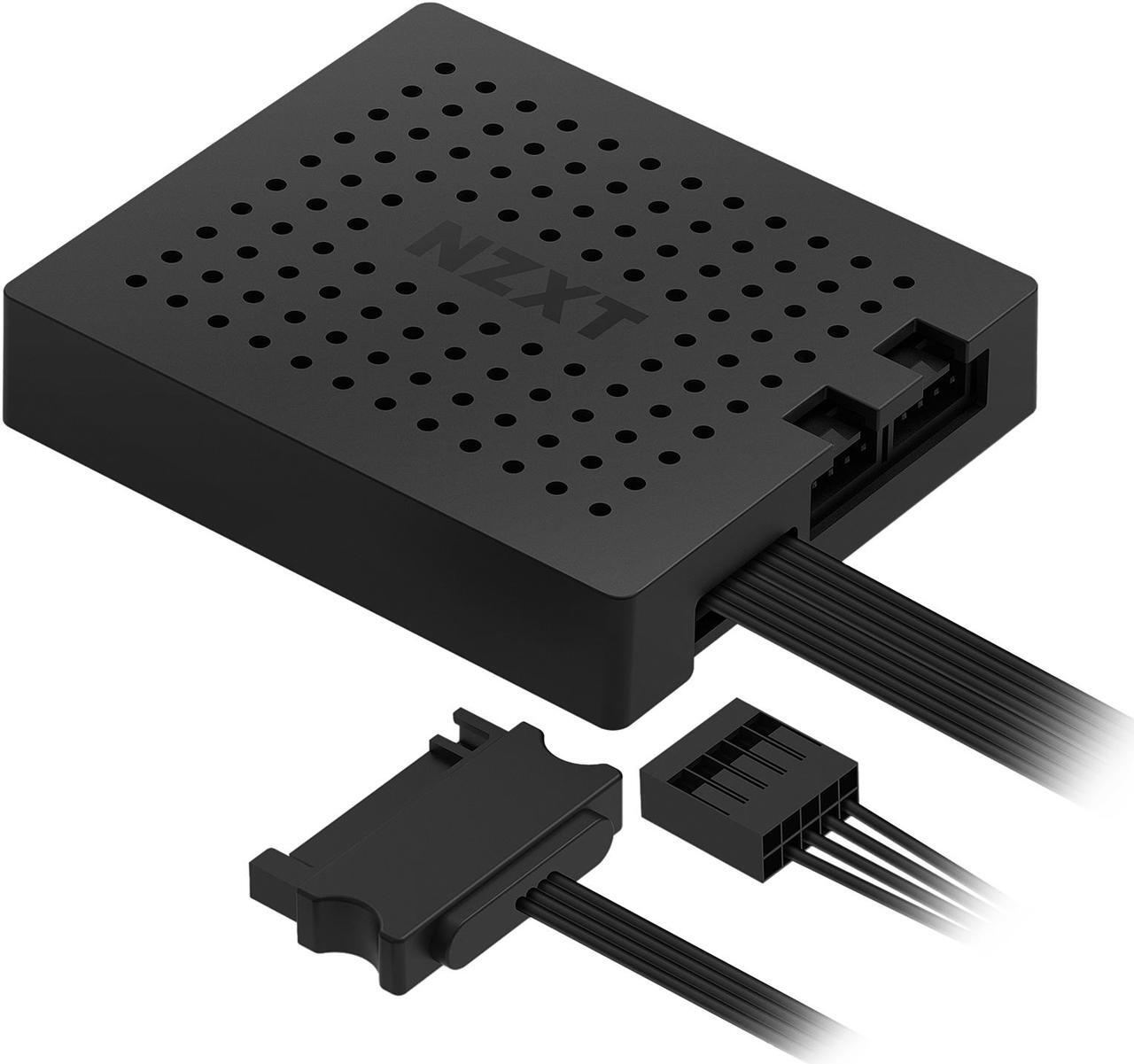 Alt view image 3 of 6 - NZXT RGB & Fan Controller - AC-2RGBC-B1 - Two RGB Lighting Channels - Three Digital Fan Channels - Powered by CAM V4 Software - Magnet/Velcro Mounting - Internal PC Lighting Controller - Black