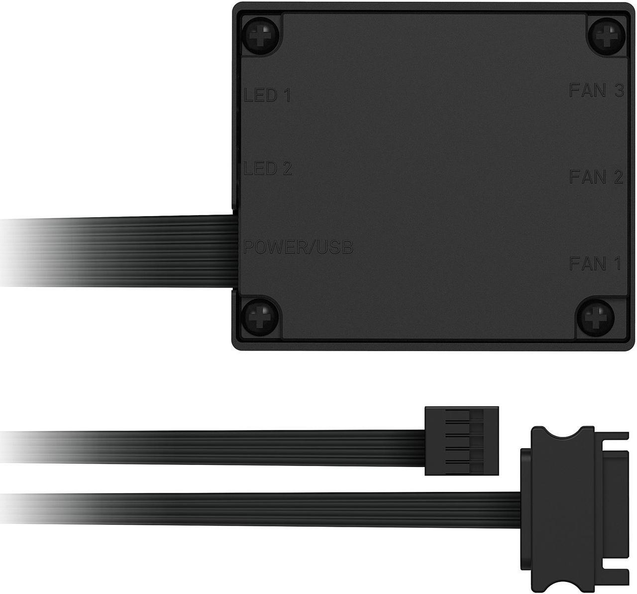 Alt view image 5 of 6 - NZXT RGB & Fan Controller - AC-2RGBC-B1 - Two RGB Lighting Channels - Three Digital Fan Channels - Powered by CAM V4 Software - Magnet/Velcro Mounting - Internal PC Lighting Controller - Black