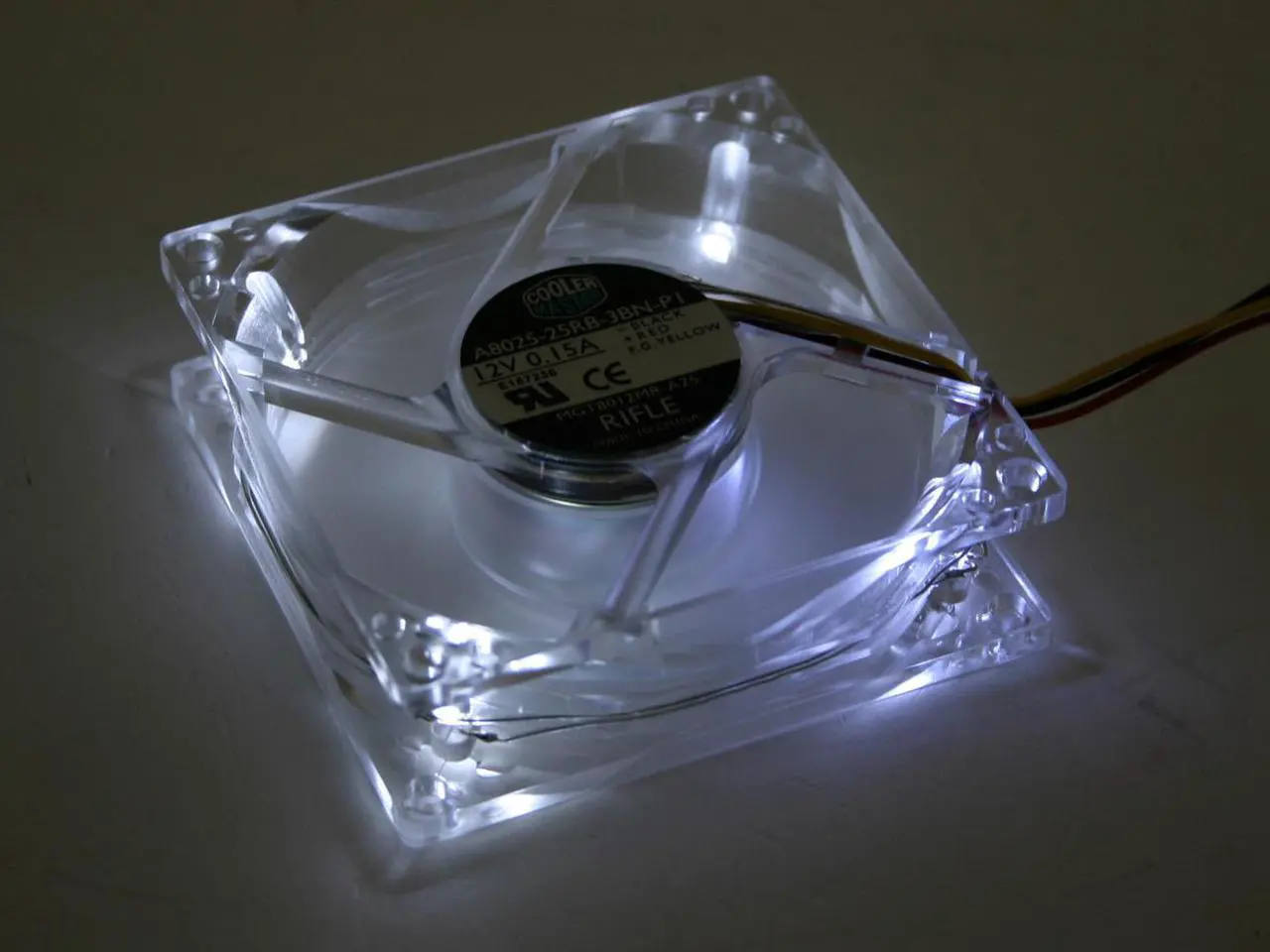 Alt view image 2 of 3 - COOLER MASTER TLF-R82-EW 80mm White LED Case Cooling Fan
