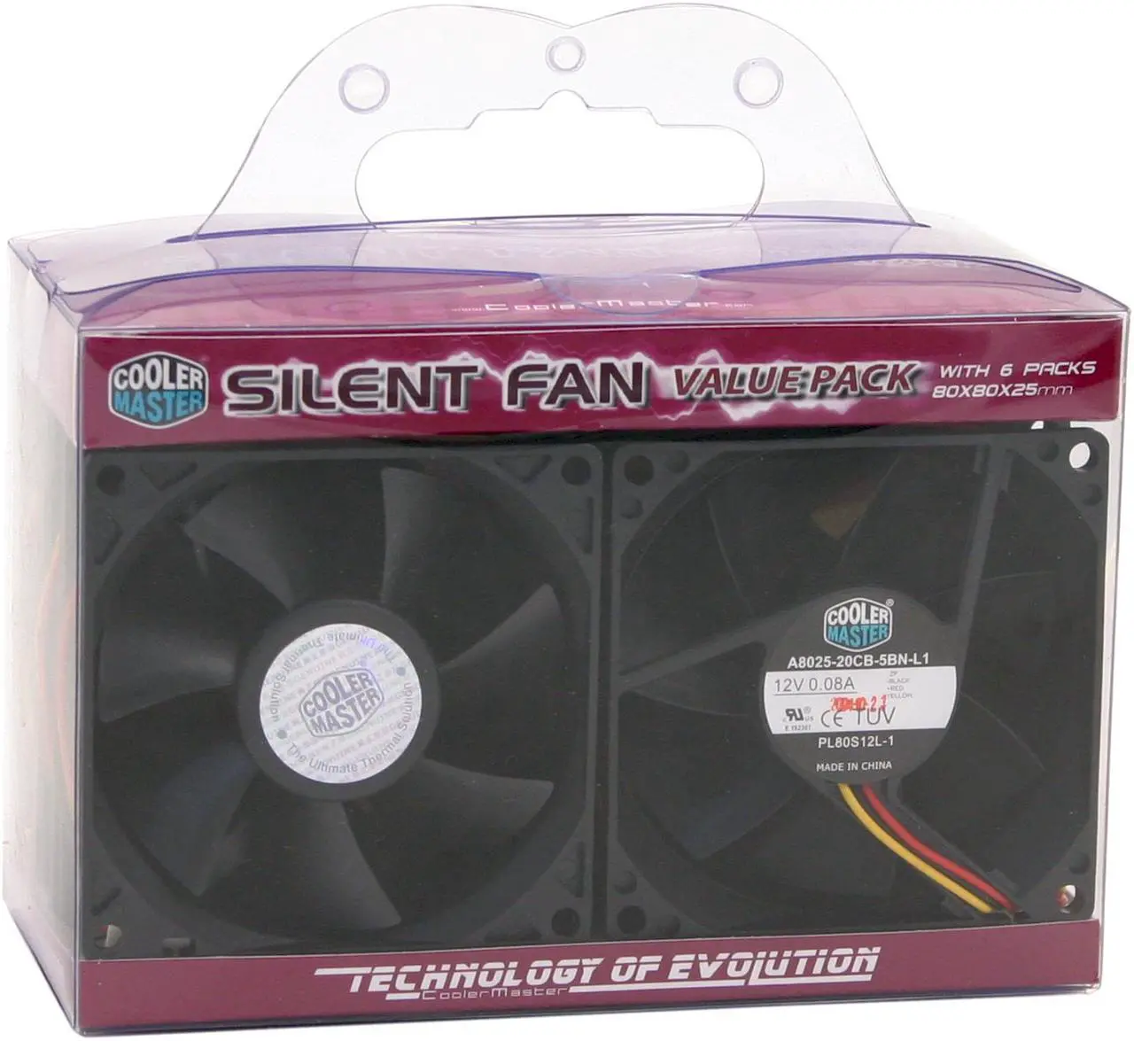 Main image of COOLER MASTER SAF-S83-E1 80mm Silent 80mm Case Fan Value Pack With 6 packs